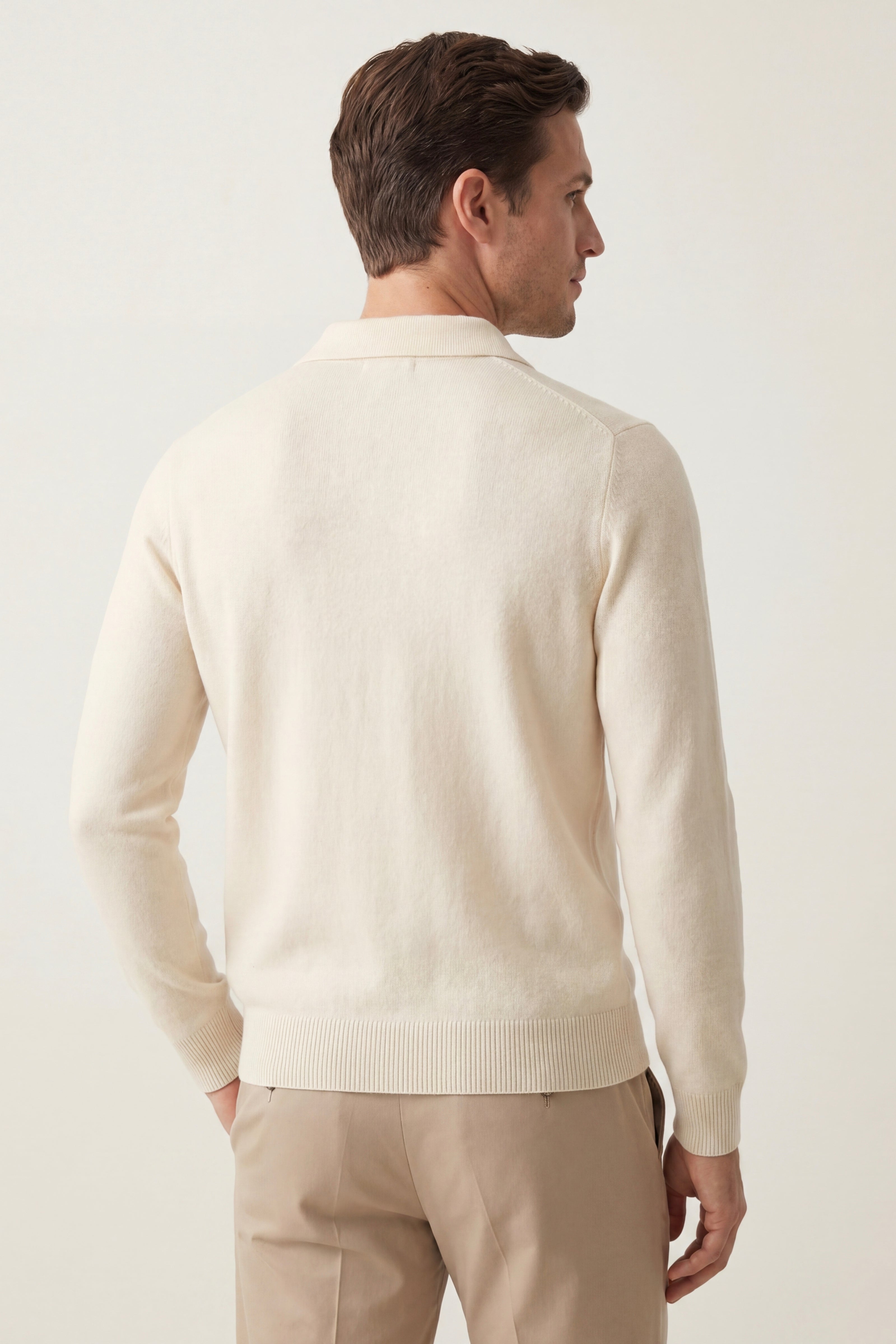 Alessandro Merino Polo Knit Beige