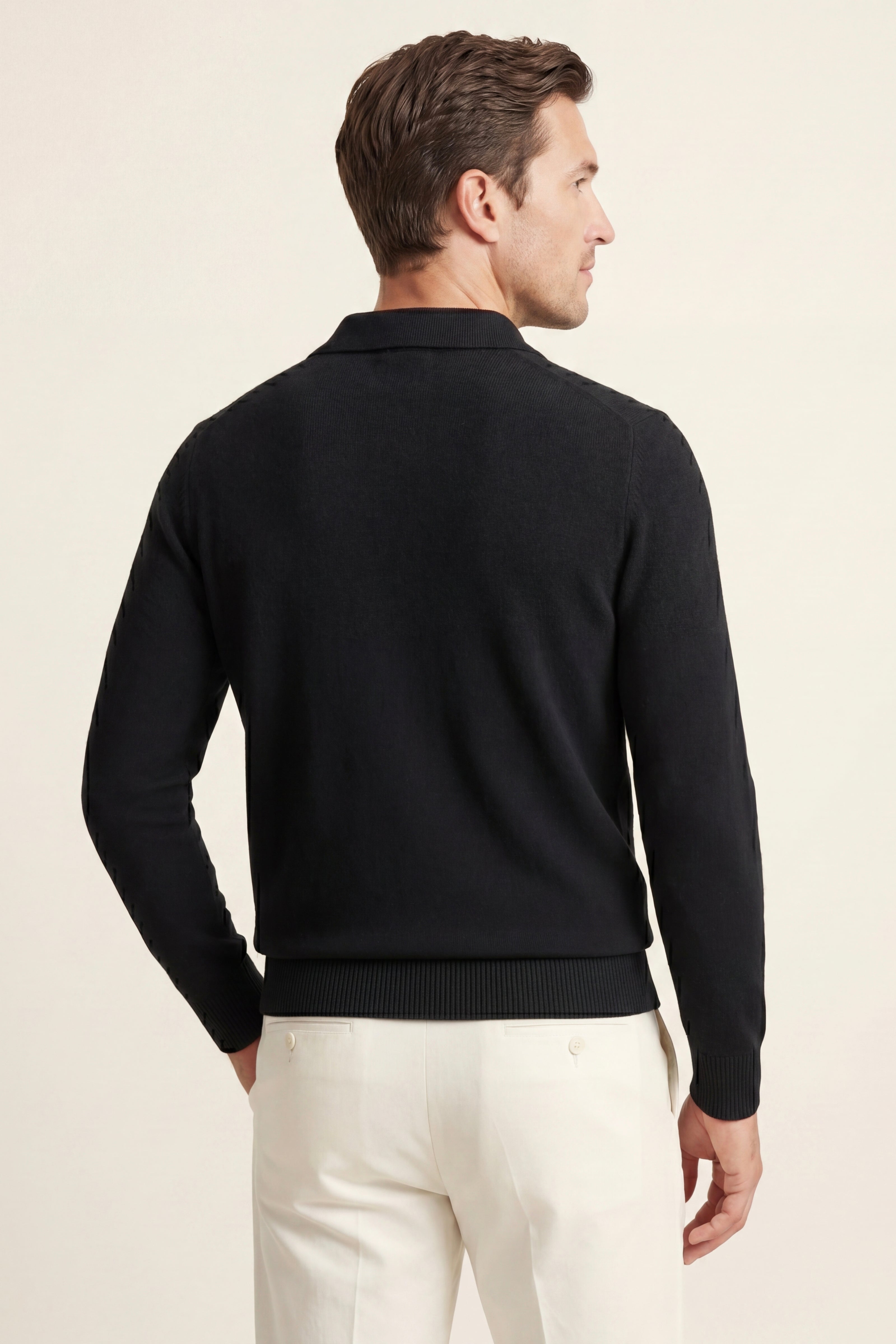 Alessandro Merino Polo Knit Black