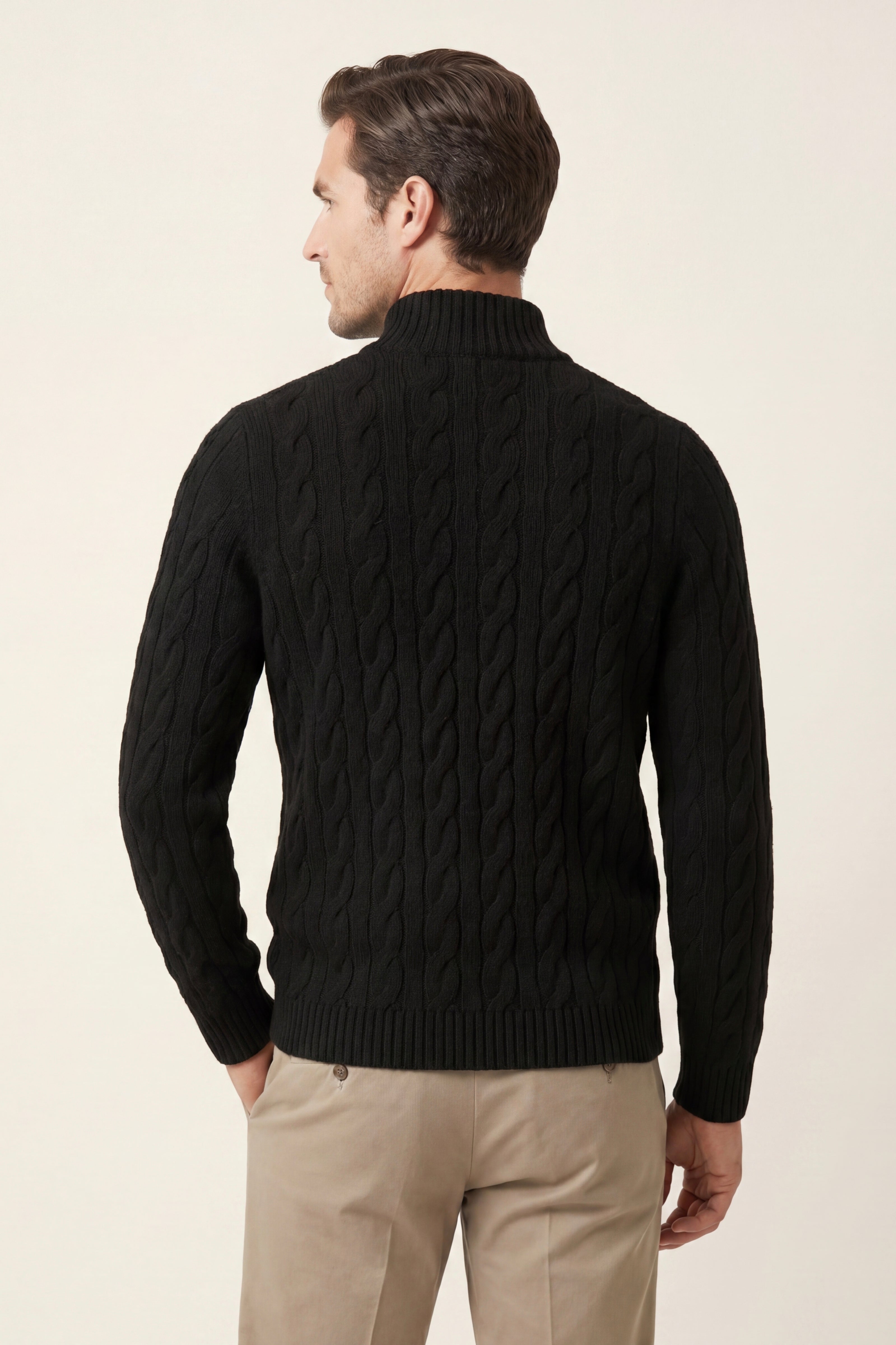 Massimo Zip Cardigan Black