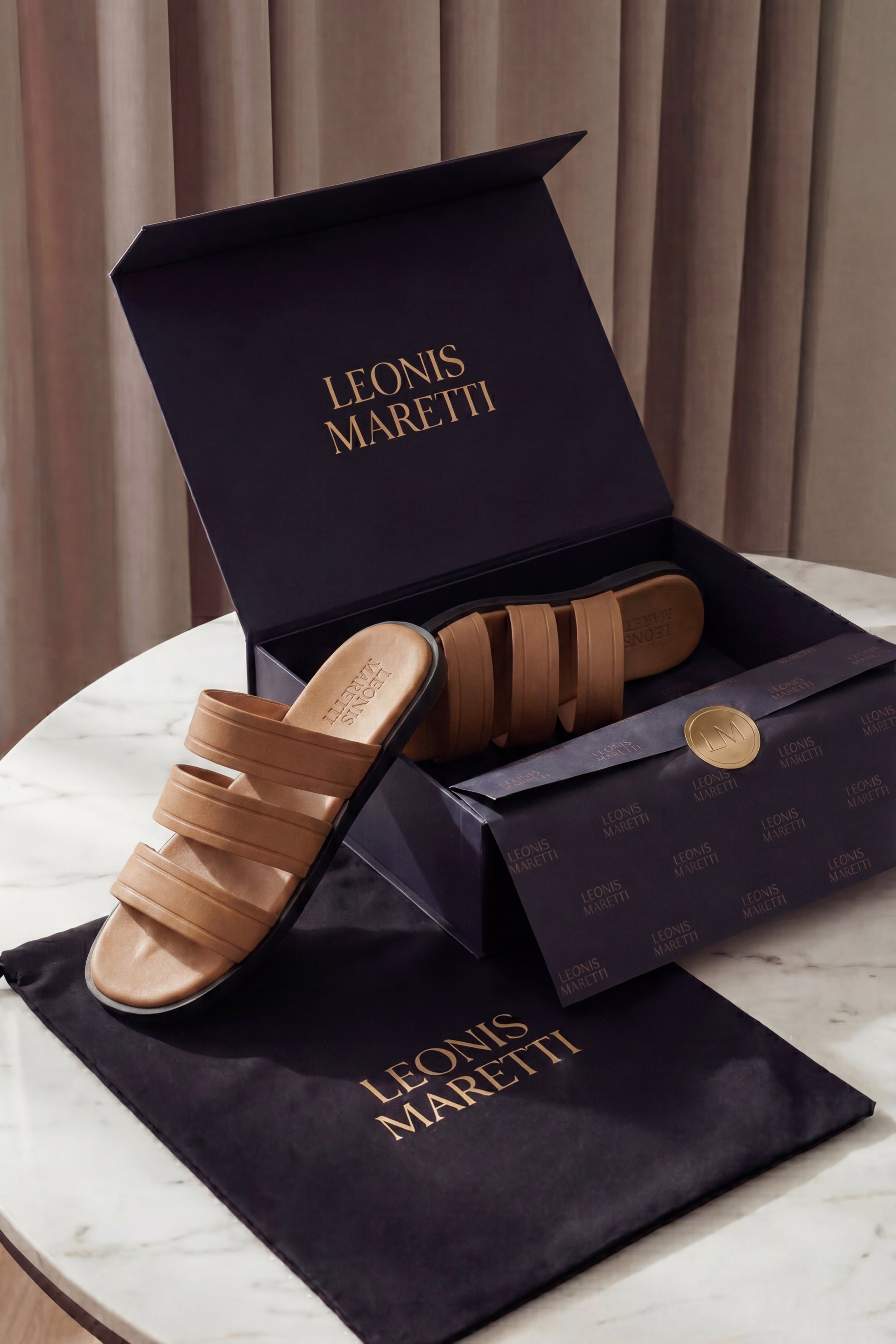 Santorini Leather Sandal Tan