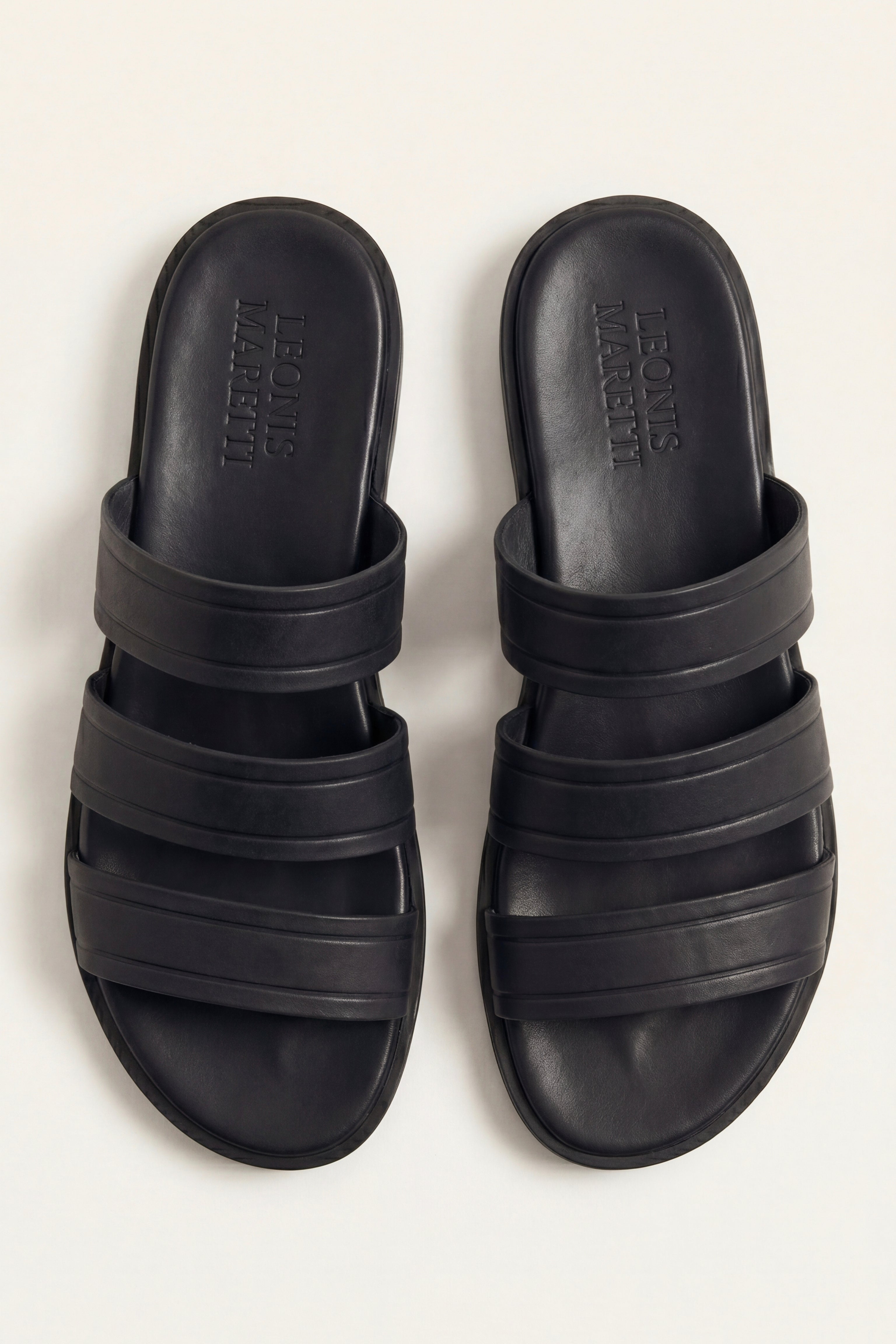 Santorini Leather Sandal Black