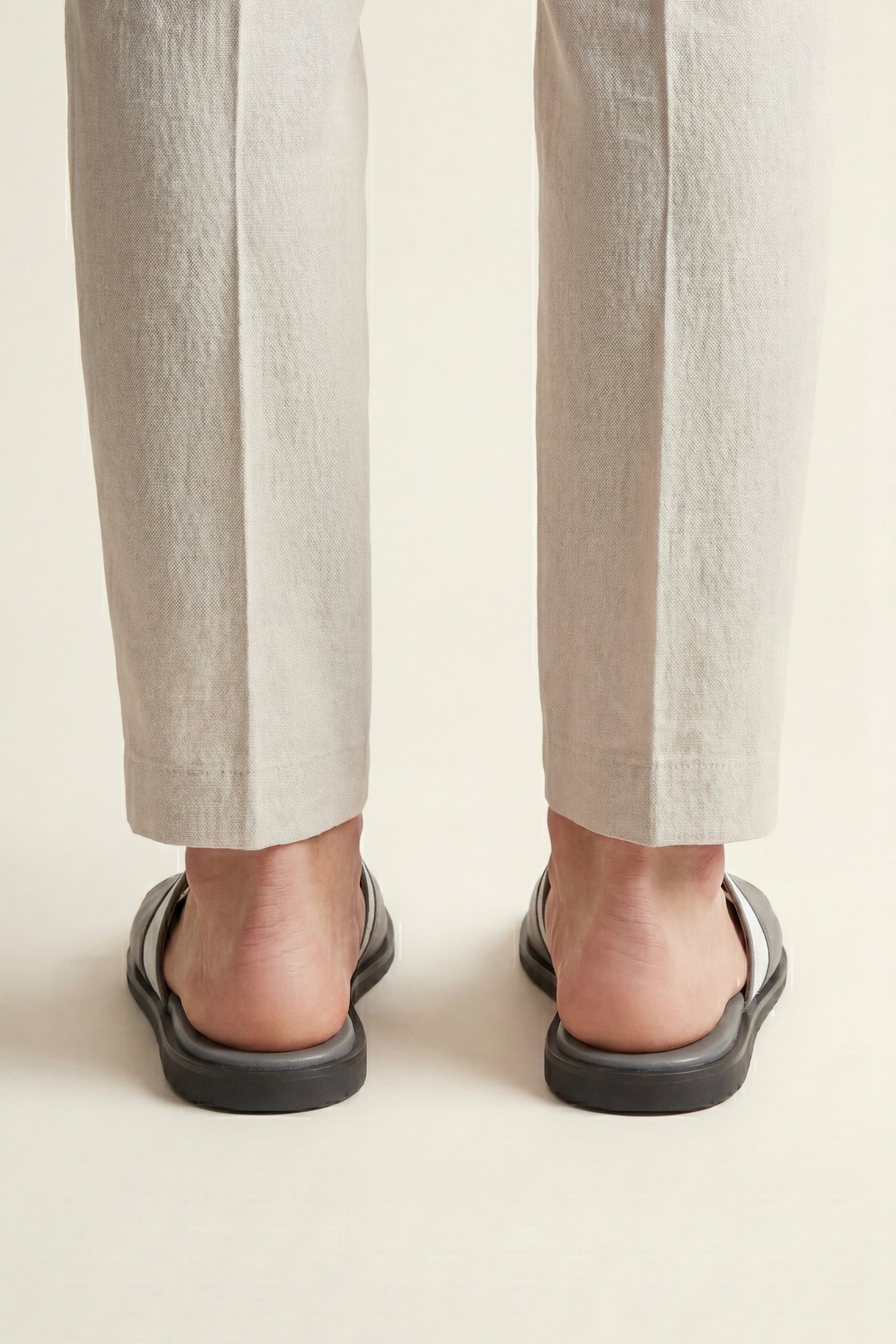 Portofino Leather Slide Grey