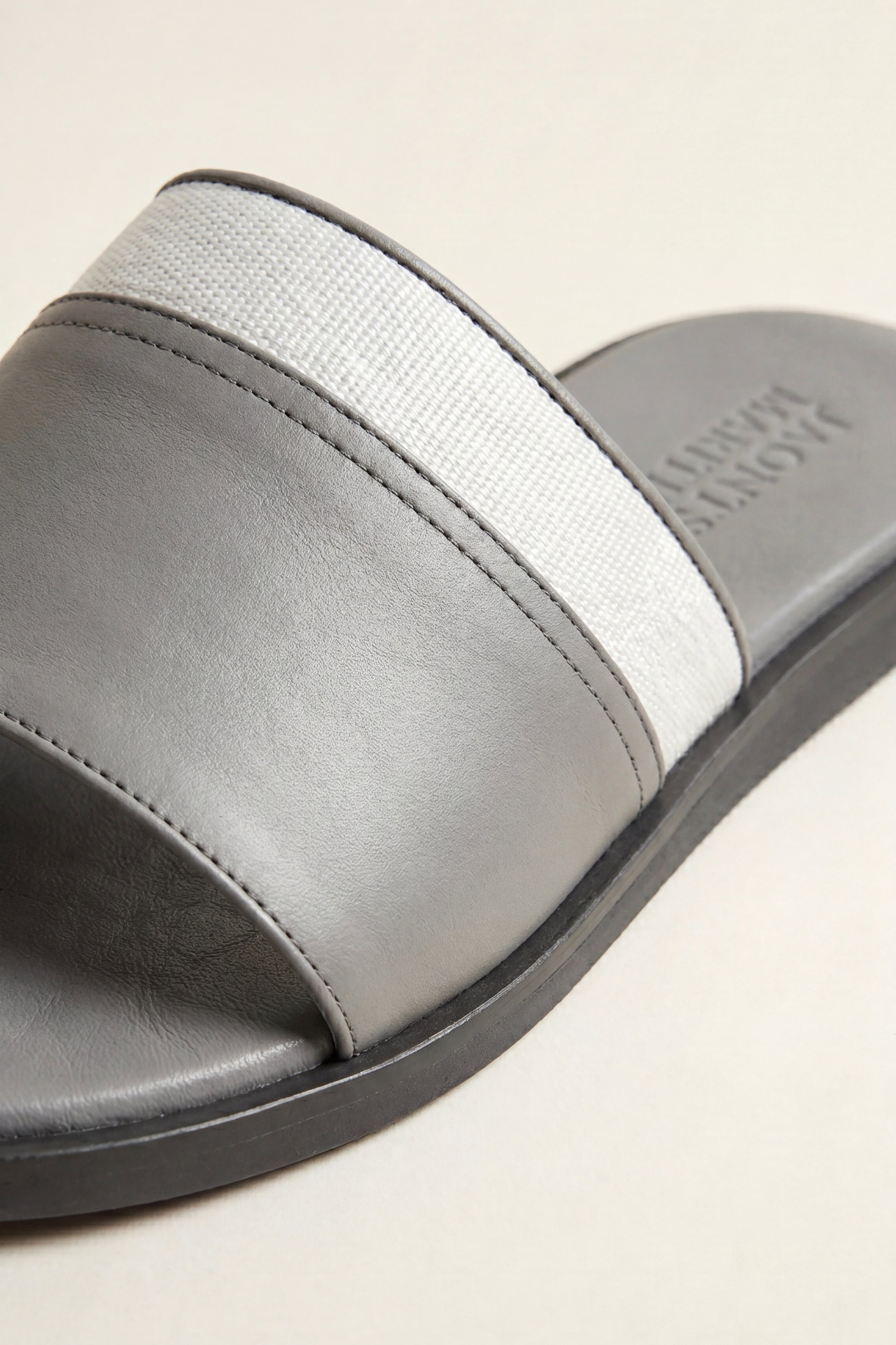 Portofino Leather Slide Grey