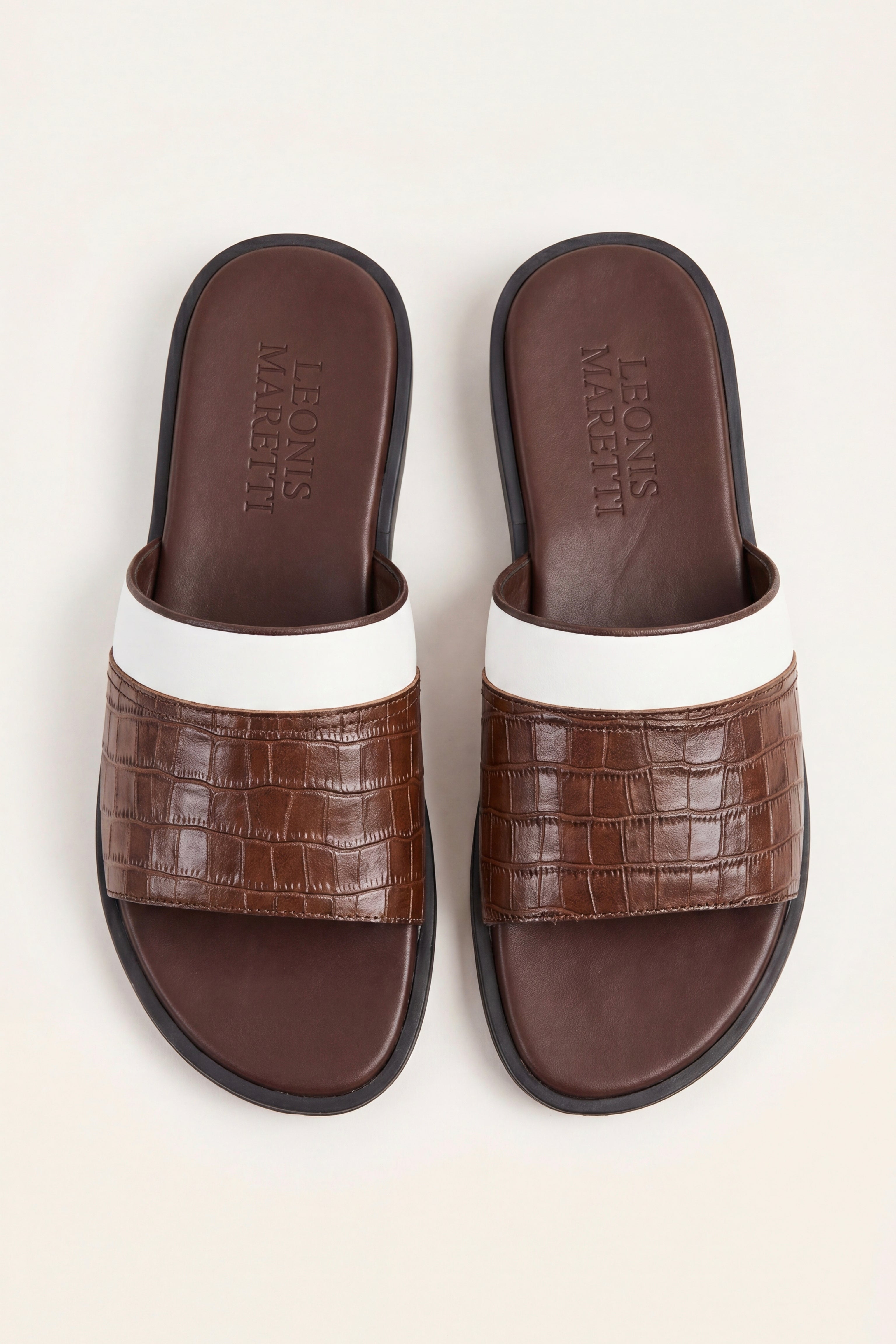 Milano Crocodile Sandal Brown