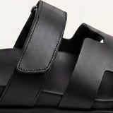 Arezzo Leather Strap Sandal Black