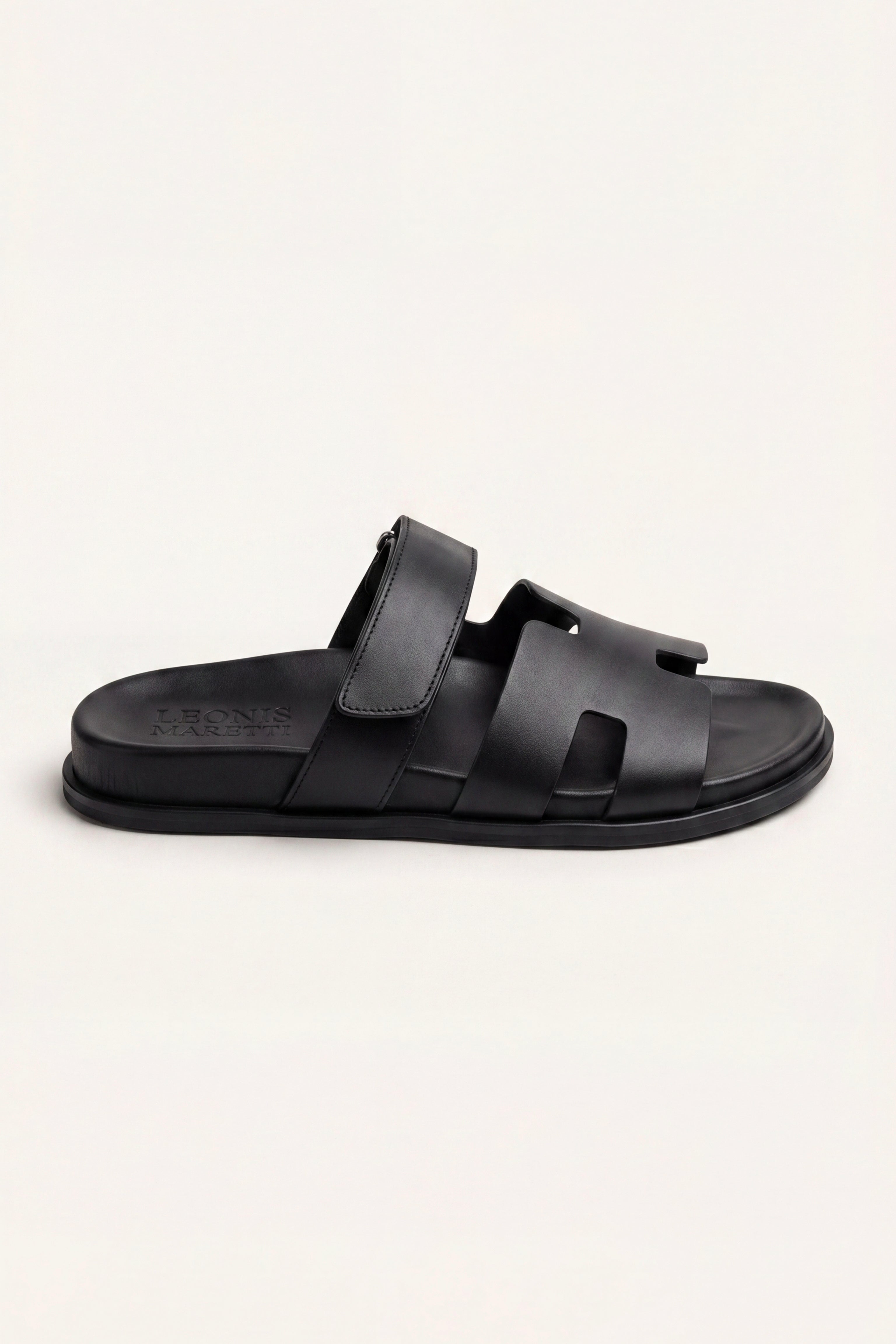 Matera Leather Strap Sandal Black