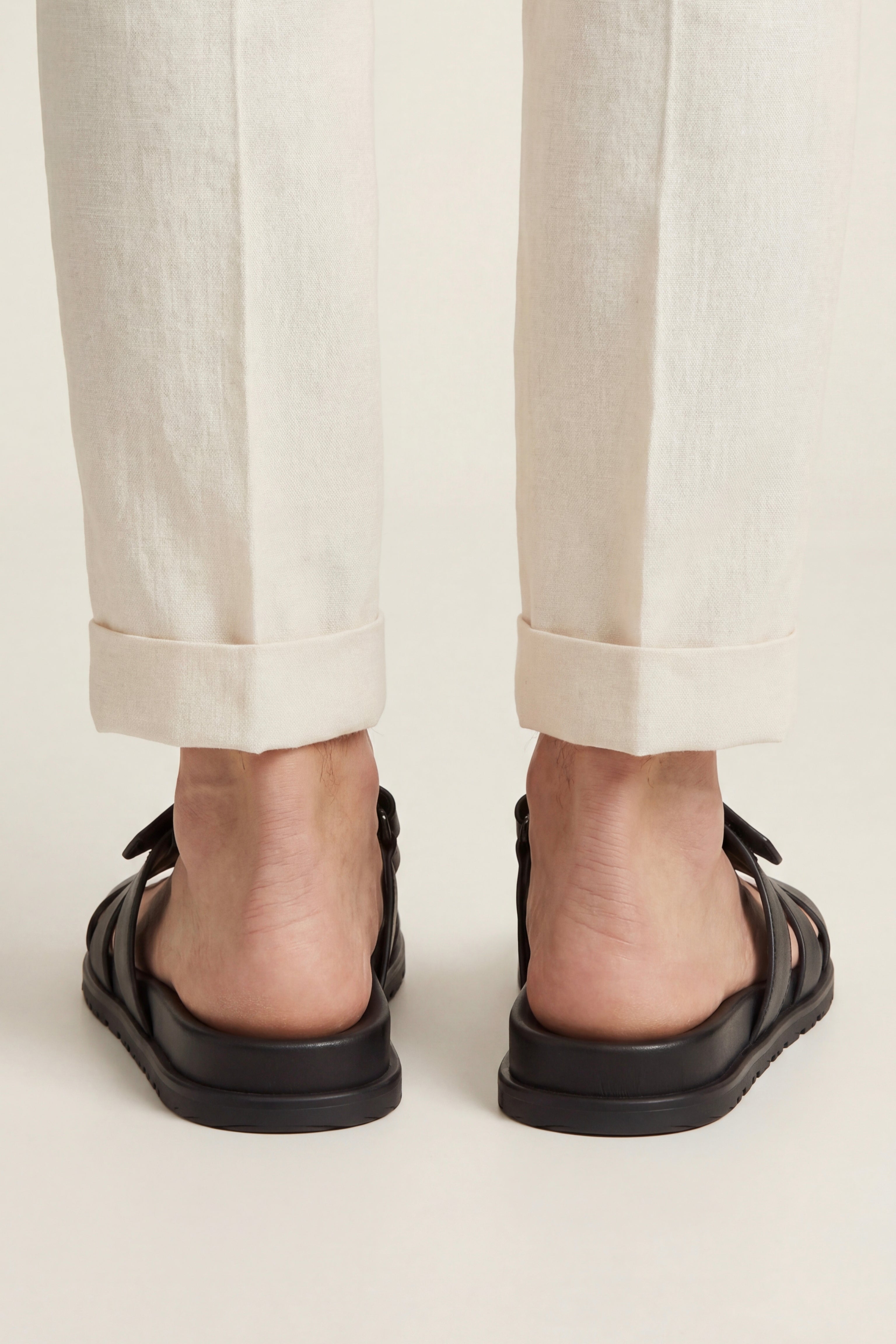 Matera Leather Strap Sandal Black