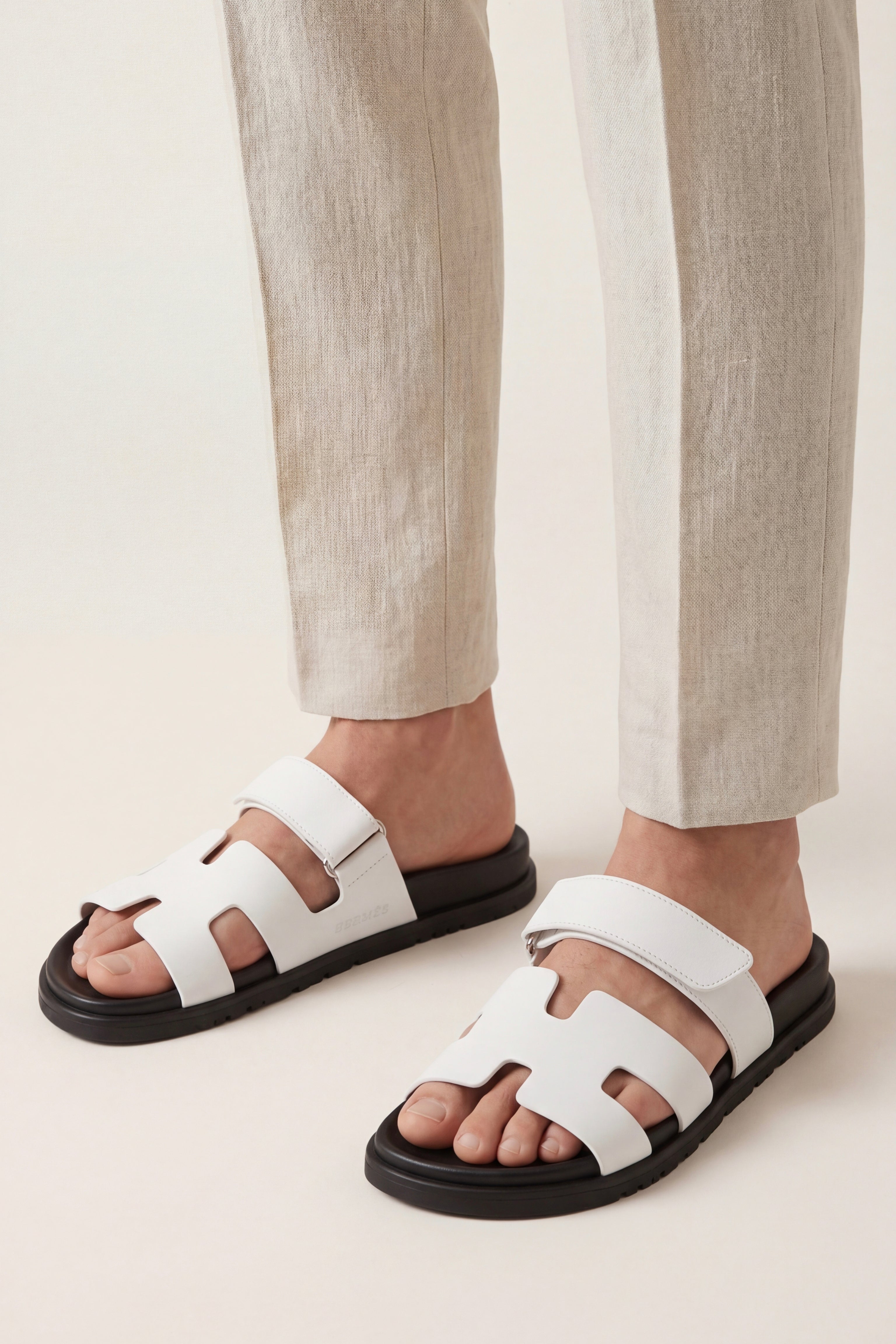 Matera Leather Strap Sandal White