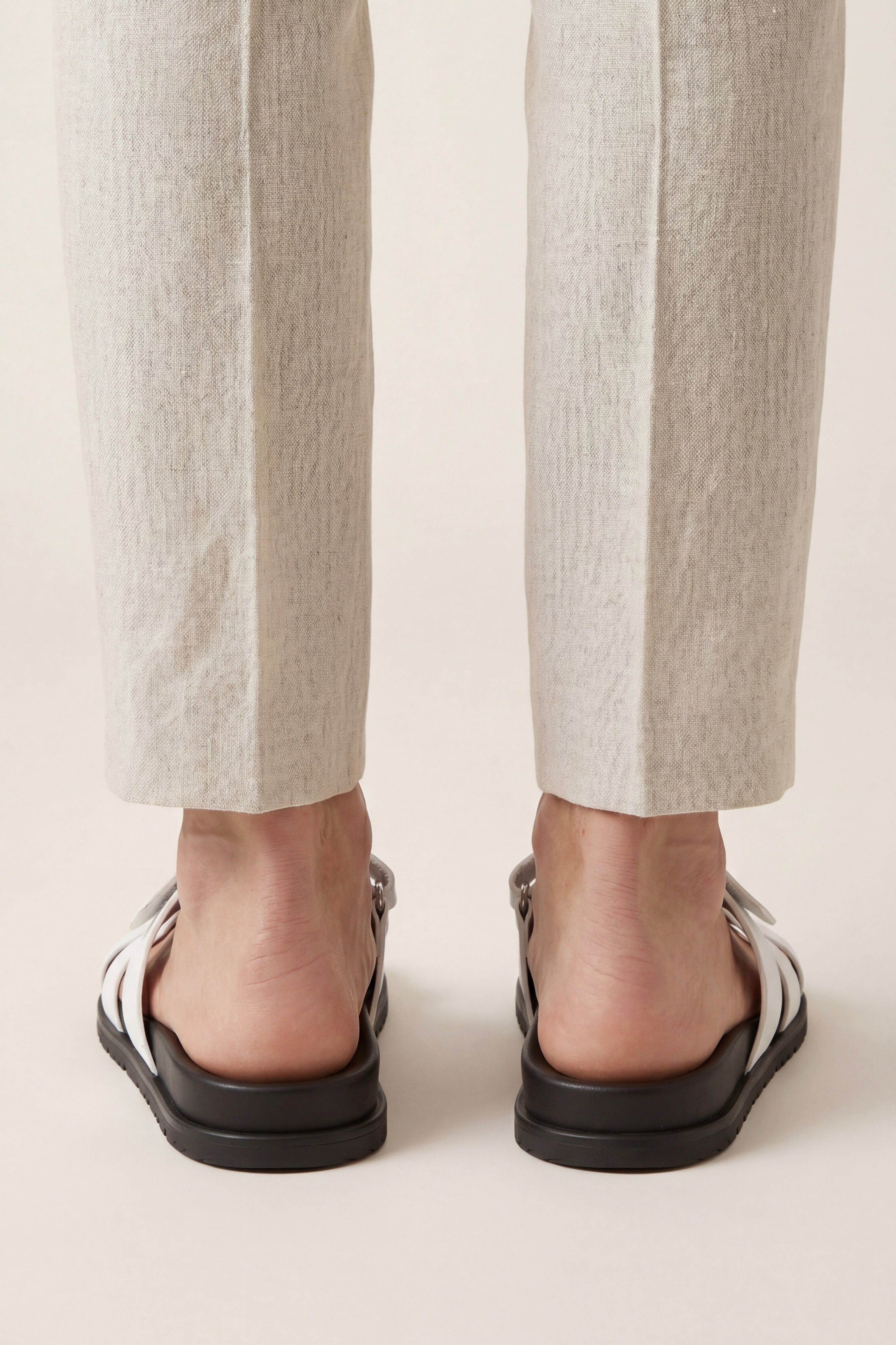 Matera Leather Strap Sandal White