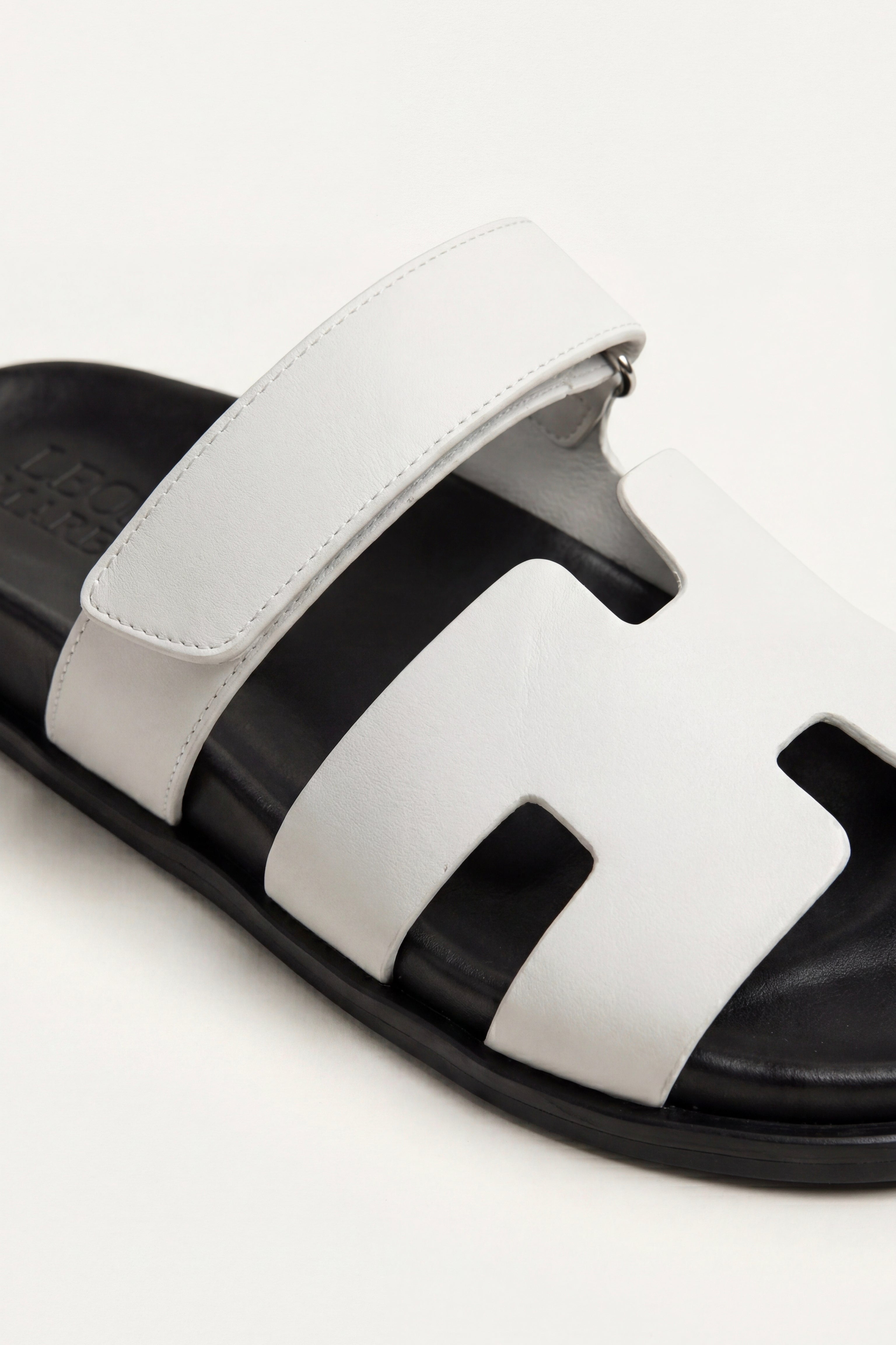 Matera Leather Strap Sandal White