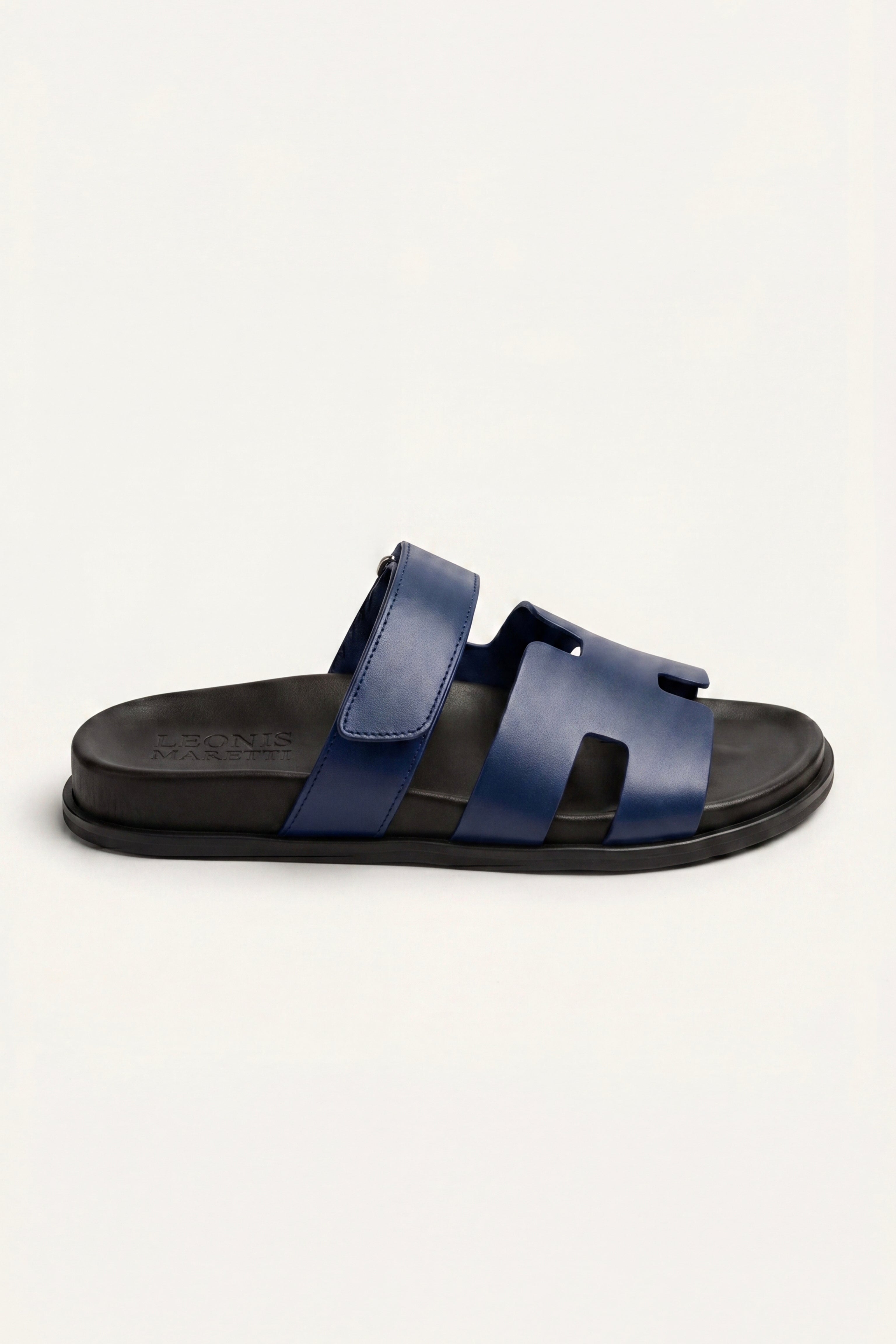 Matera Leather Strap Sandal Blue