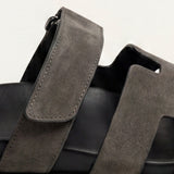 Matera Suede Strap Sandal Dark Grey