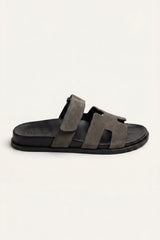 Matera Suede Strap Sandal Dark Grey