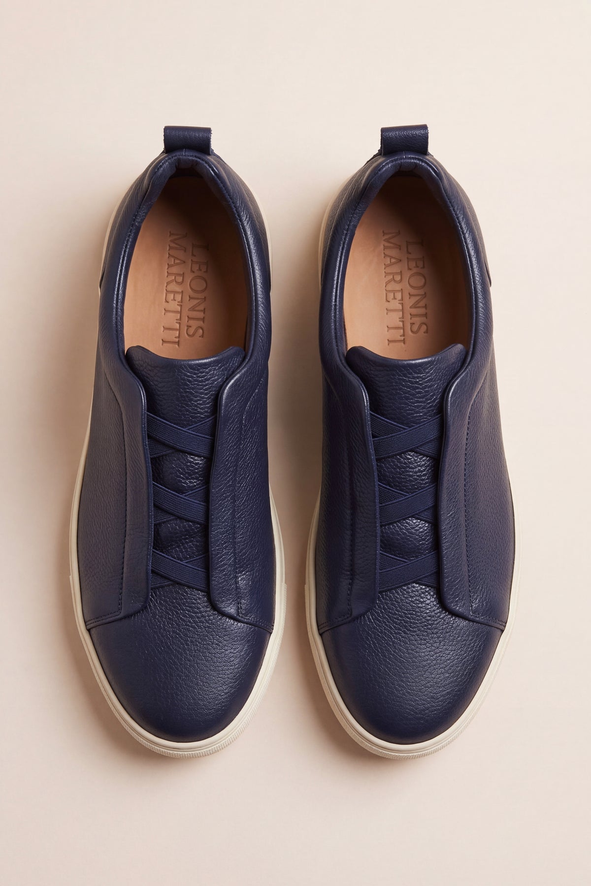 Leomar V2 Leather Slip-On Navy