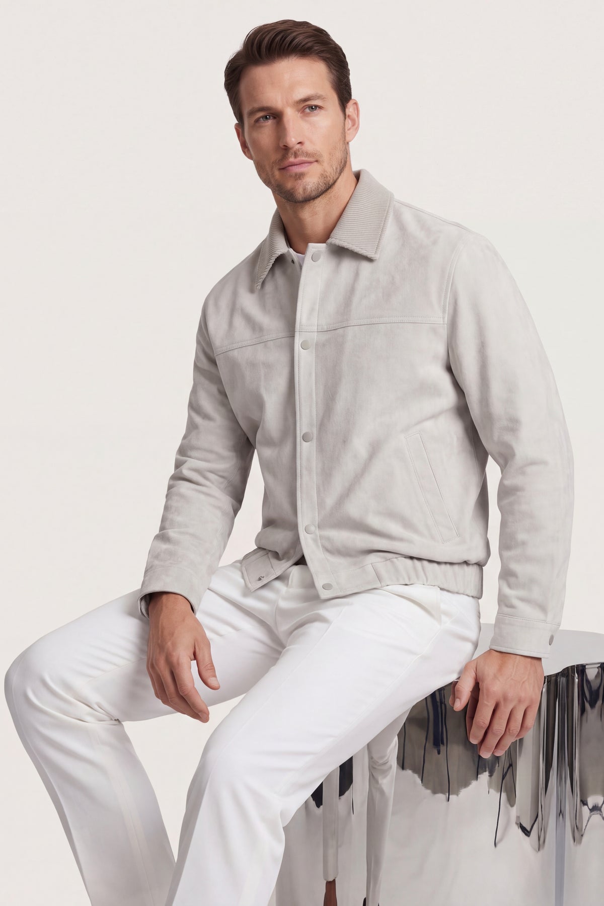 Cosenza Suede Jacket Ivory