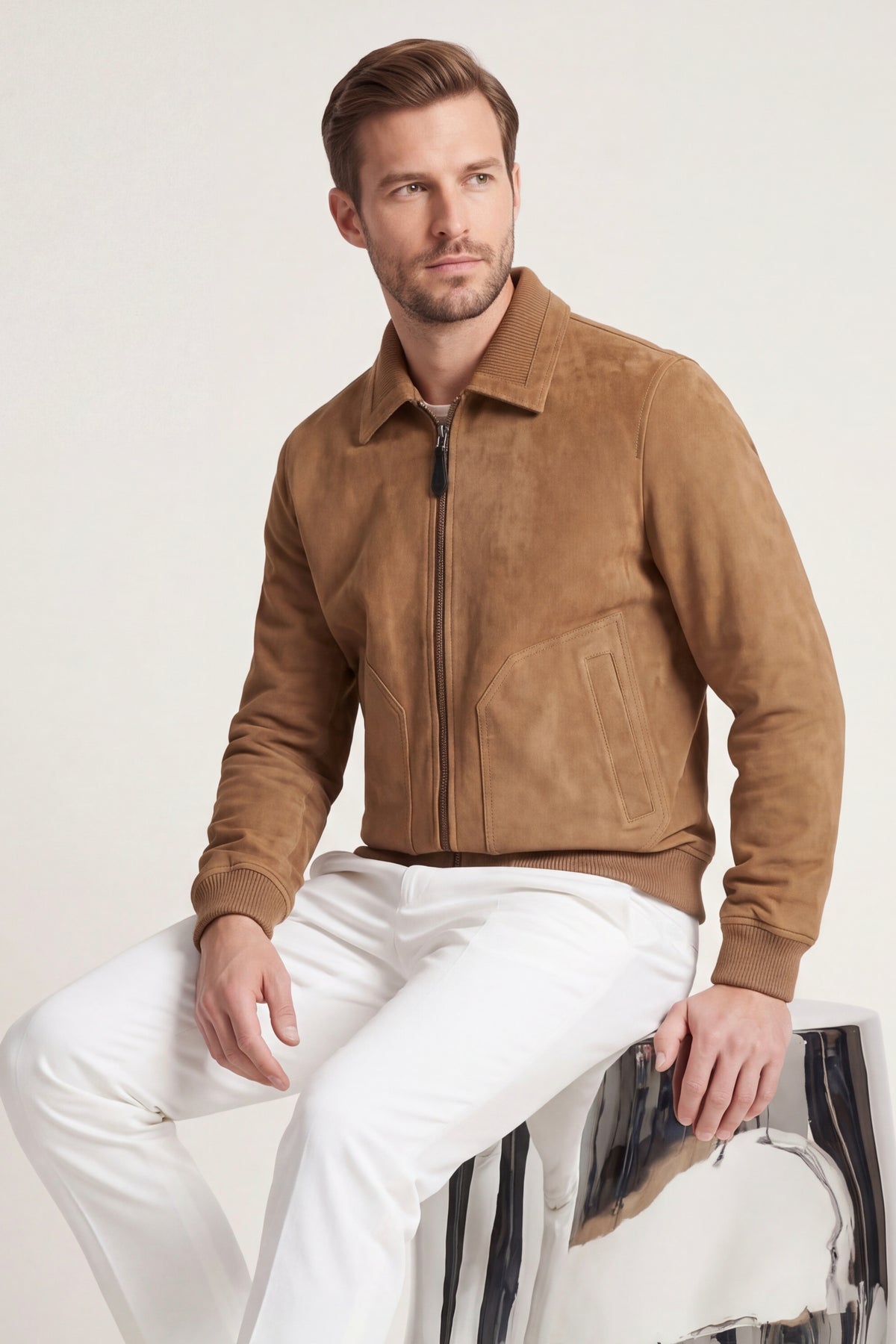Noto Suede Jacket Brown