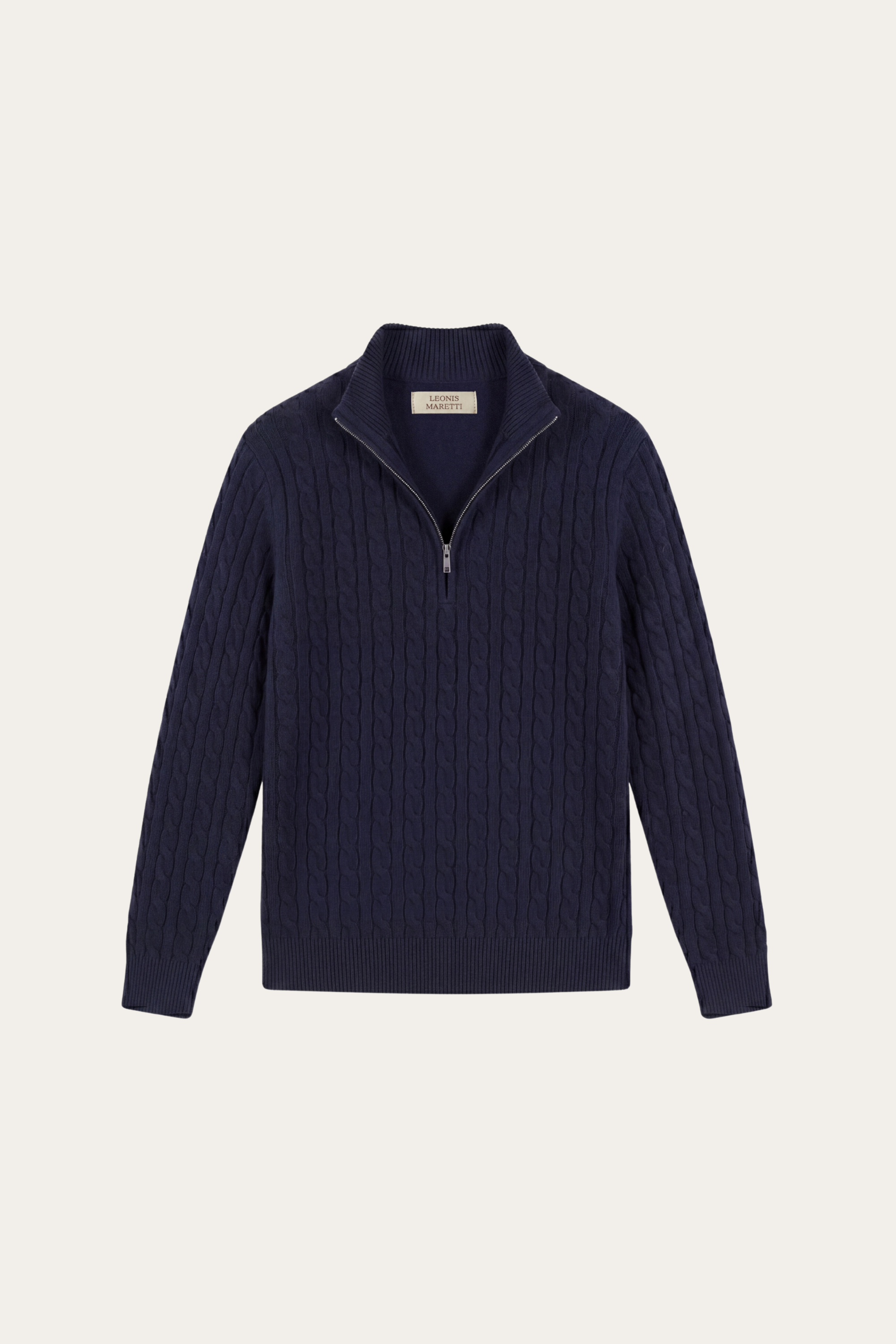 Lerano Cashmere Half-Zip Knit Navy