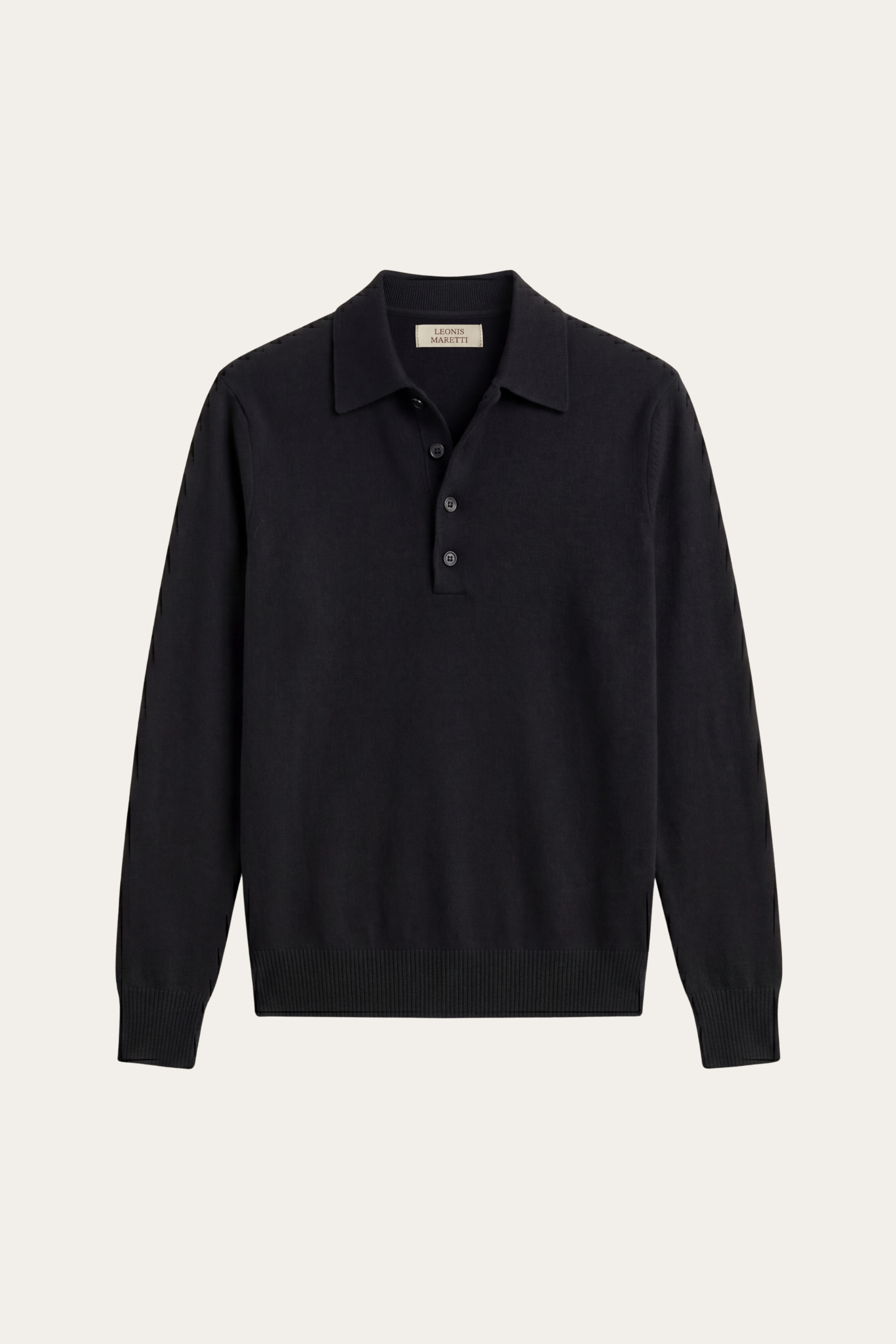 Alessandro Merino Polo Knit Black