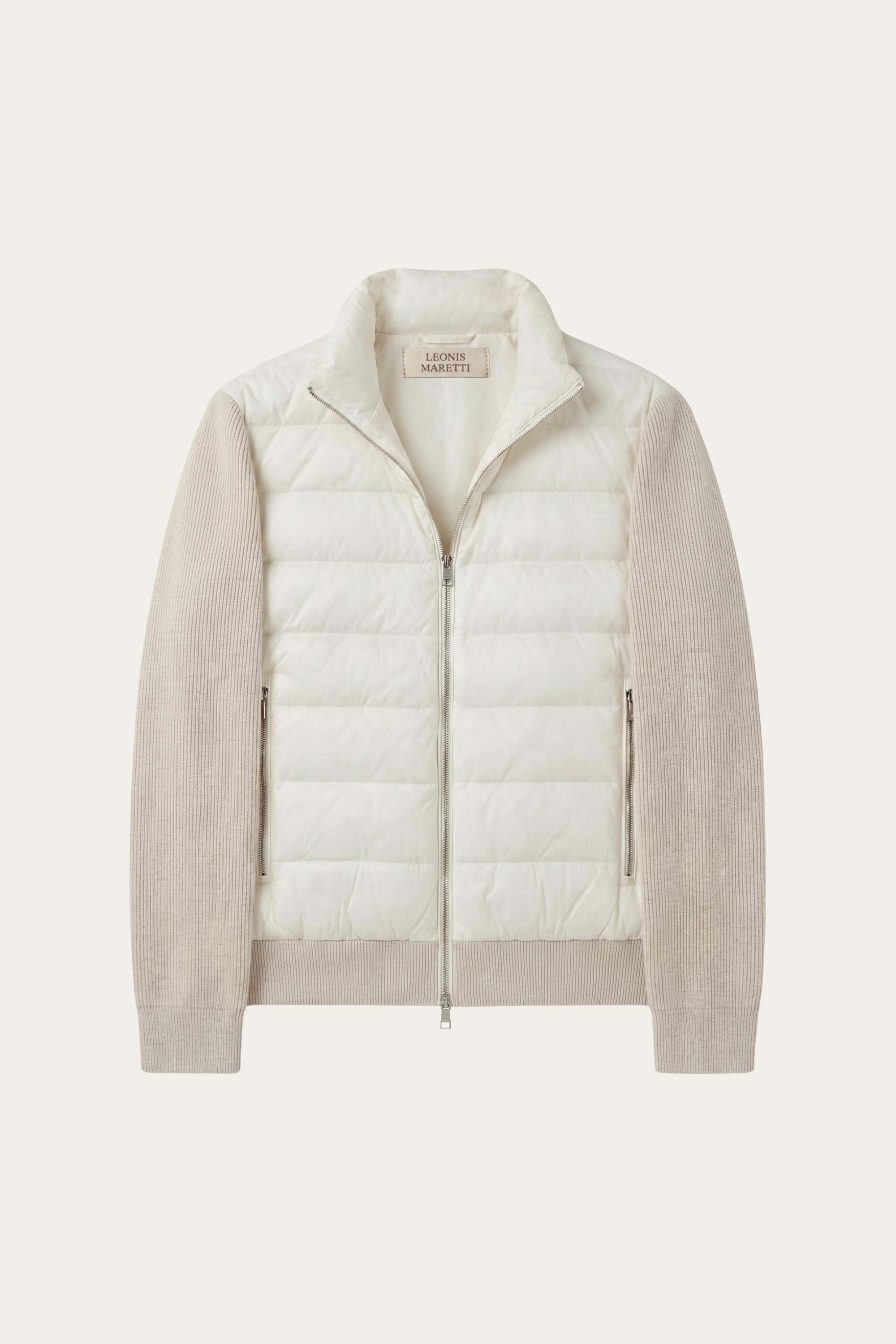 Parma Quilted Knit Hybrid Jacket Off White