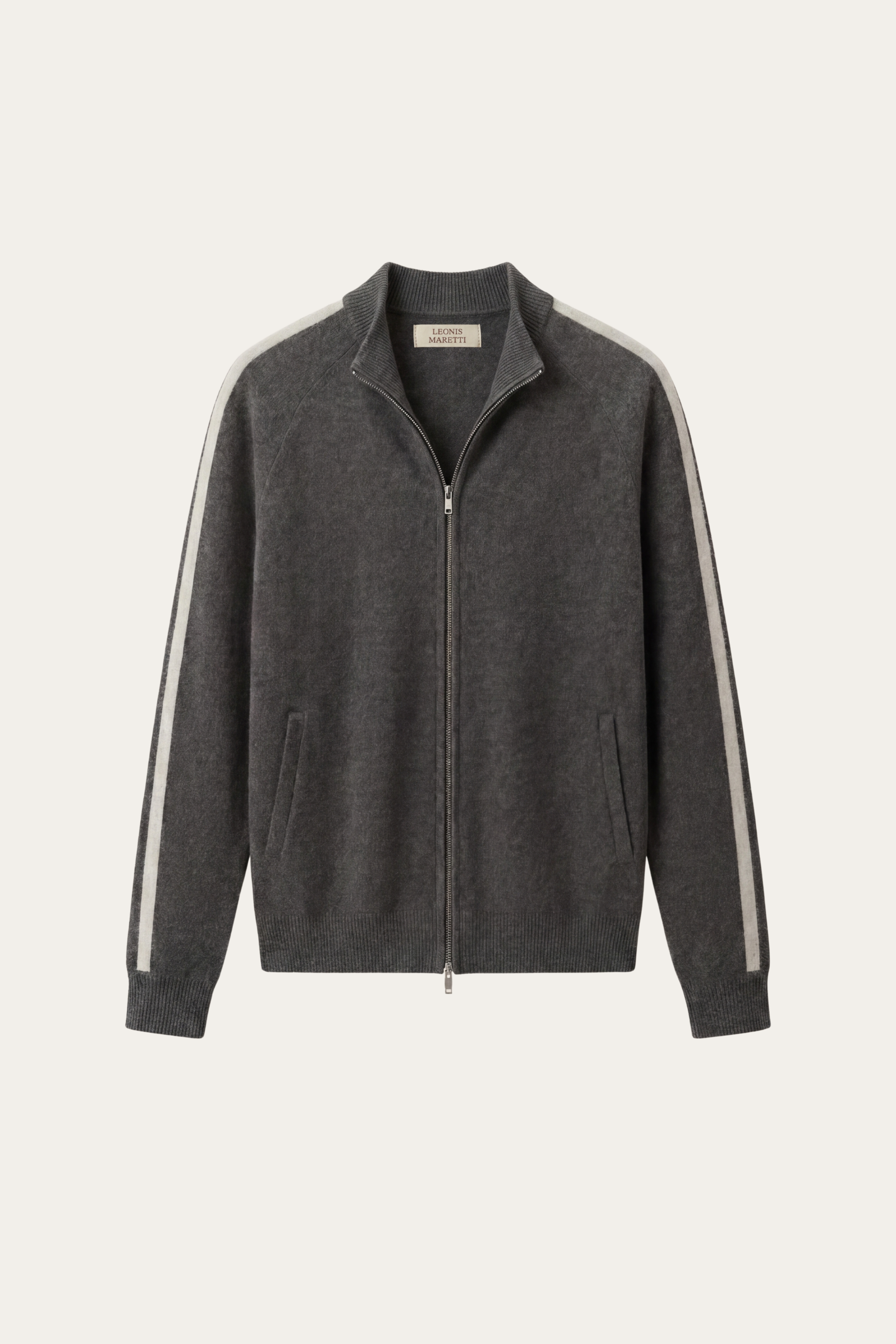 Lorenti Cashmere Zip Knit Dark Grey