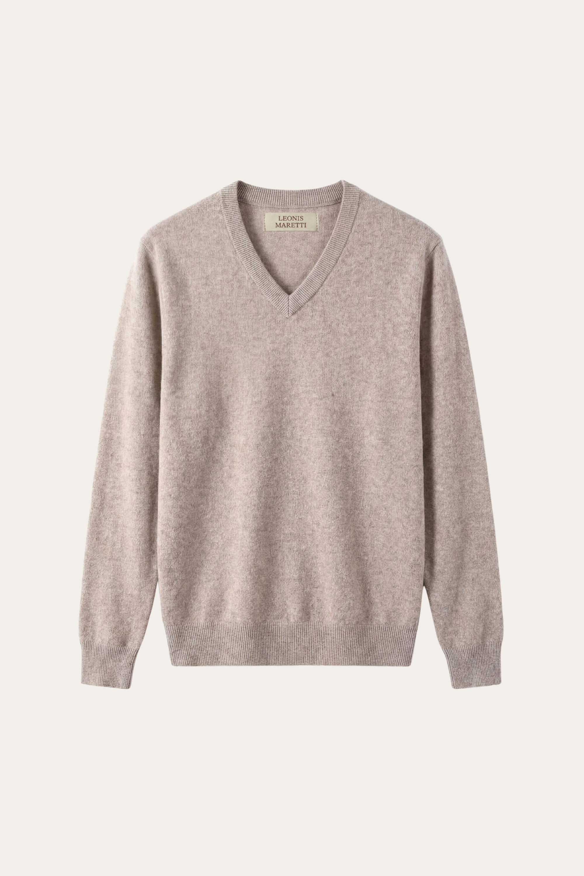 Merano V-Neck Knit Sweater Beige