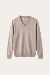 Merano V-Neck Knit Sweater Beige