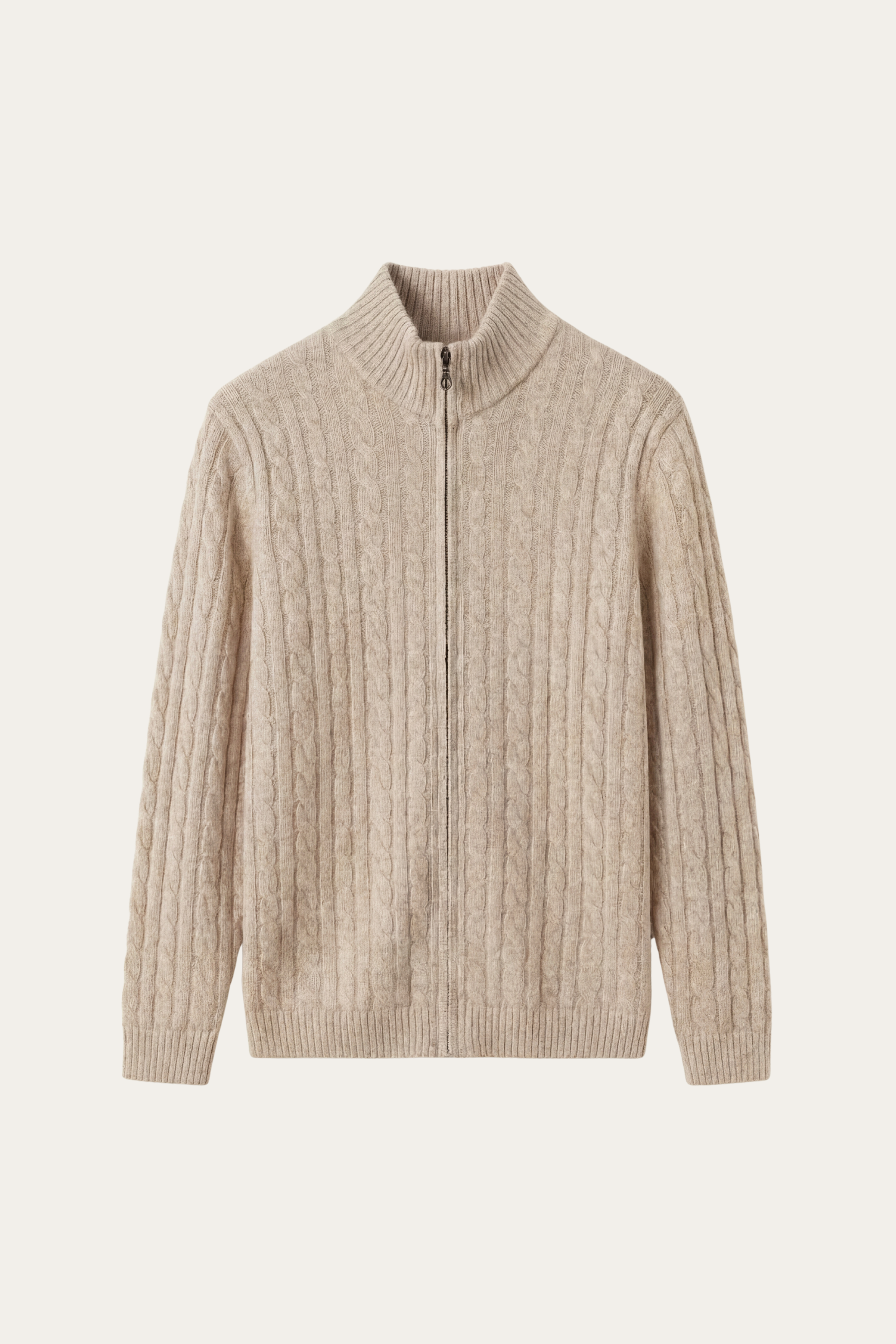 Bolzano Cable Zip Knit Camel