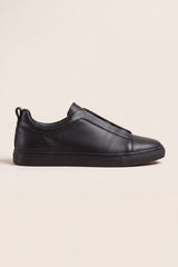 Leomar V2 Leather Slip-On Black Tonal