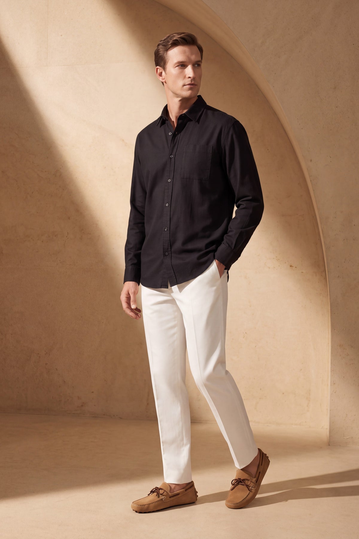 Spoleto Cotton Overshirt Black