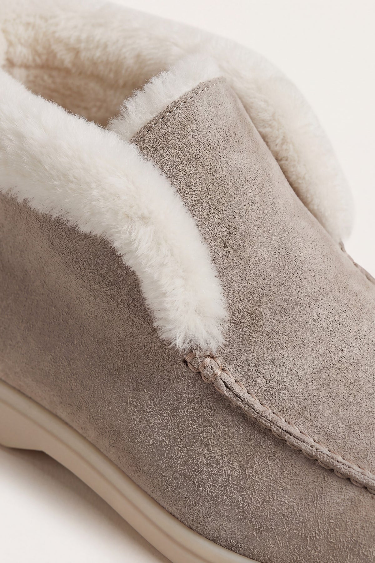 Arzano Fur-Lined High Top Loafer Taupe