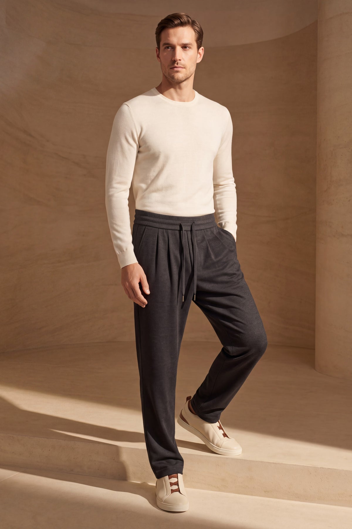 Gubbio Merino Wool Joggers Black