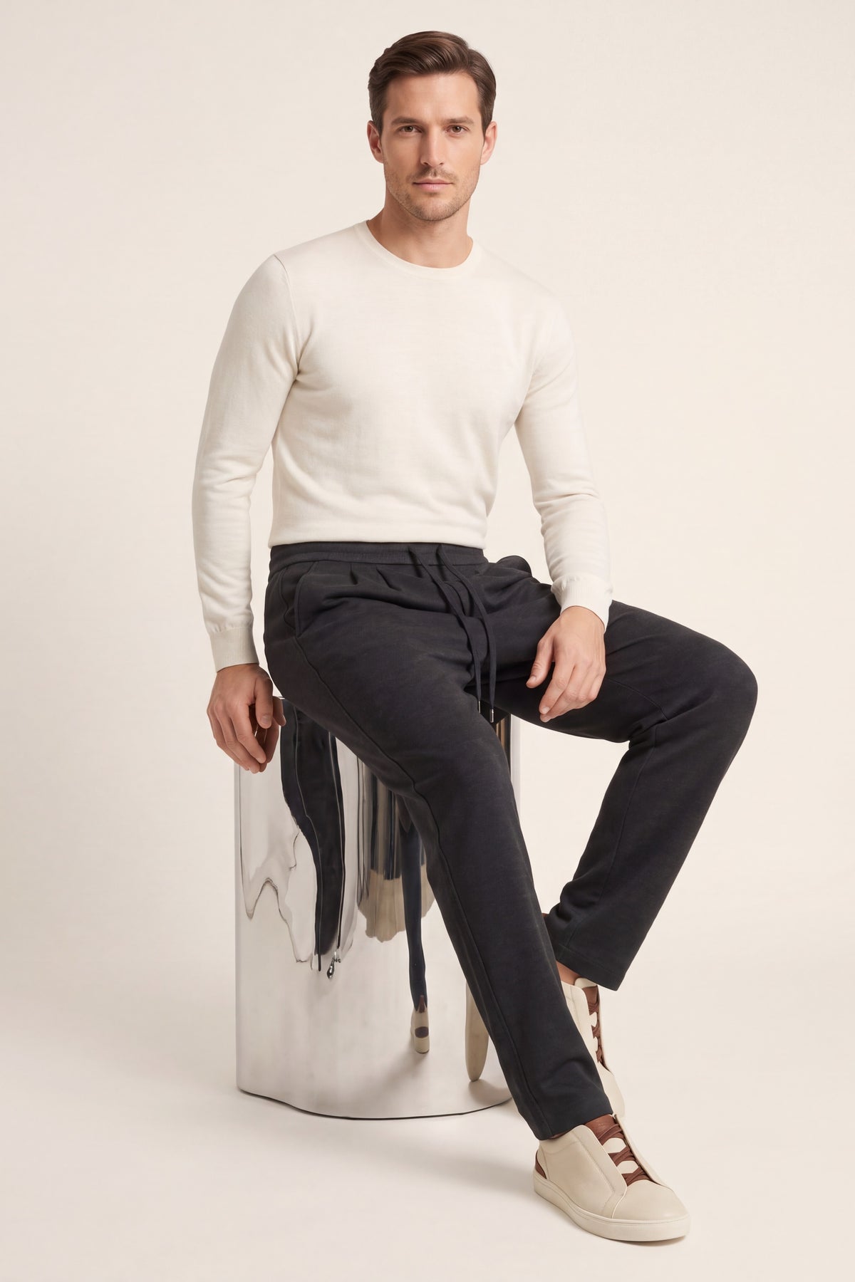 Gubbio Merino Wool Joggers Black