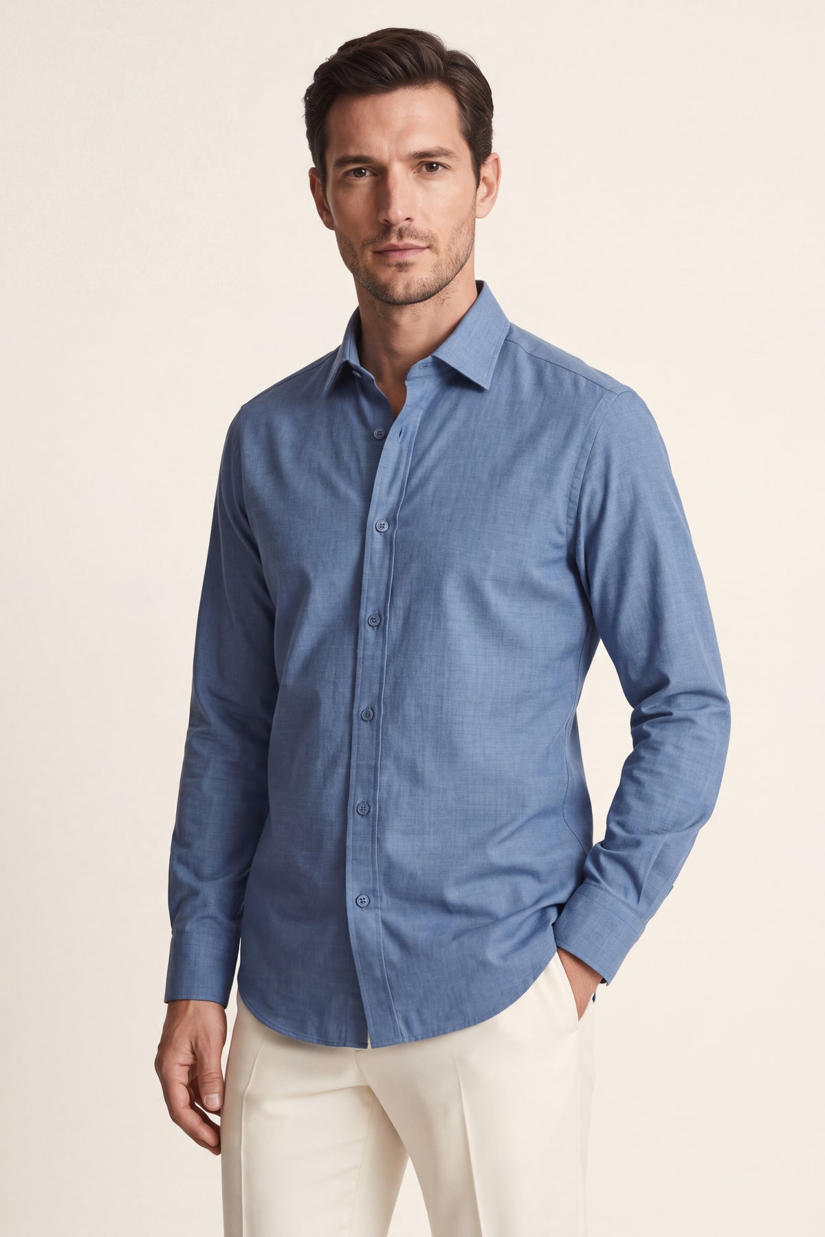 Ragusa Cotton Dress Shirt Denim Blue