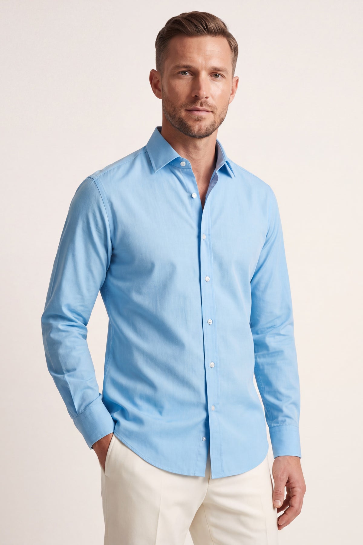 Ragusa Cotton Dress Shirt Sky Blue