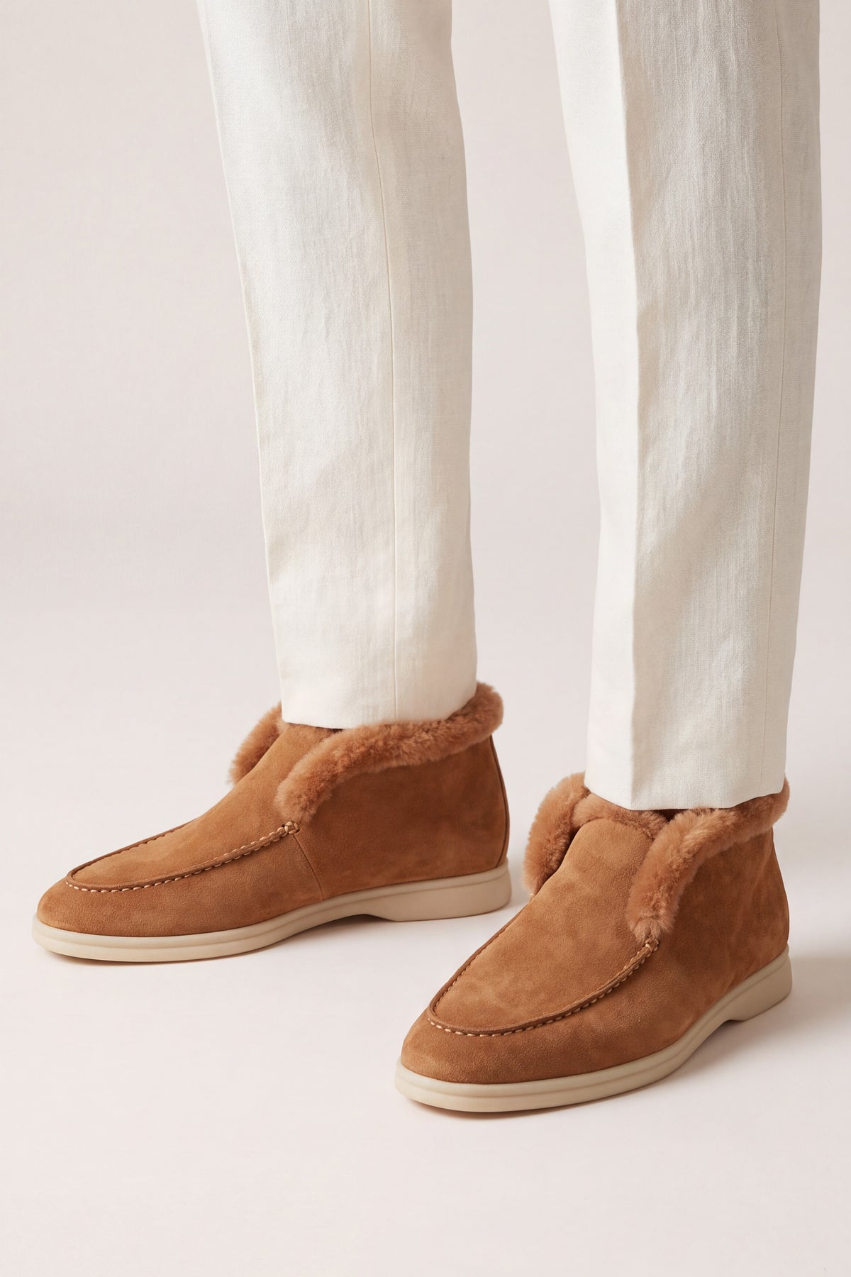 Arzano Fur-Lined High Top Loafer Camel