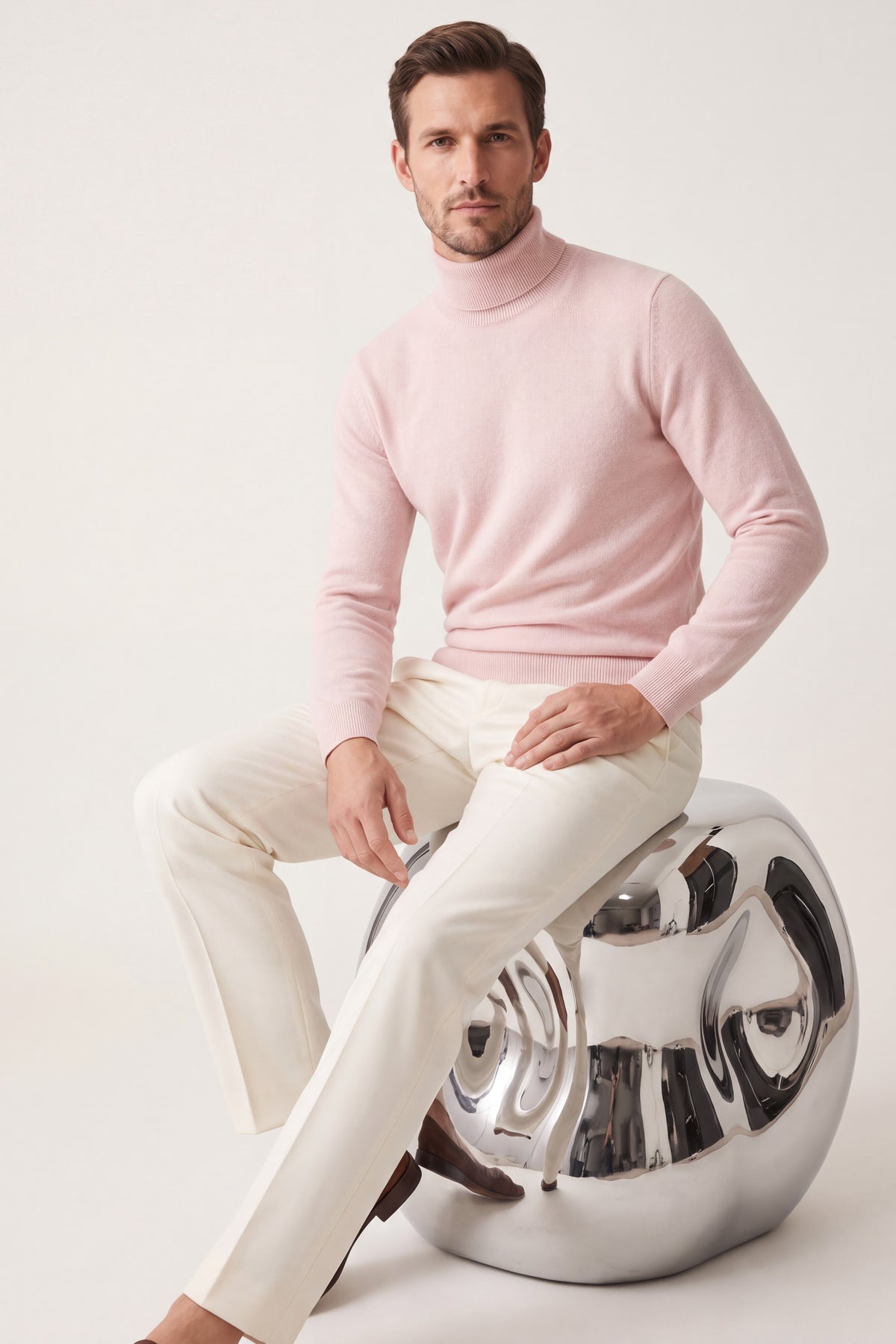 Vercelli Fine Turtleneck Rose