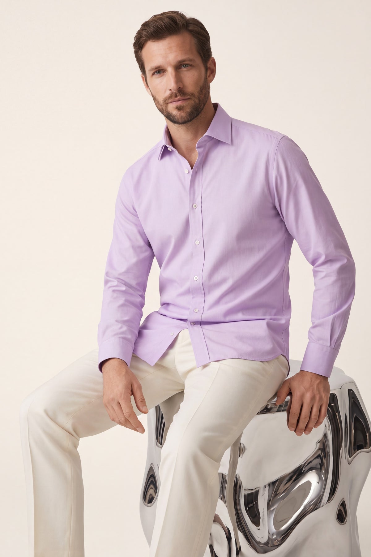 Ragusa Cotton Dress Shirt Lilac