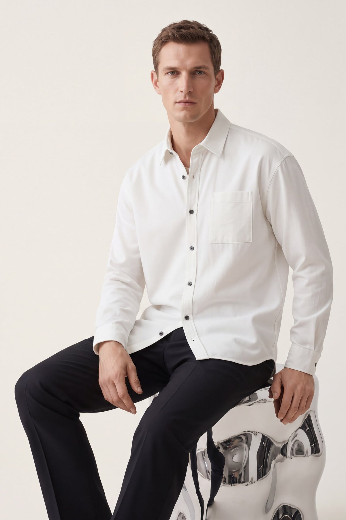 Spoleto Cotton Overshirt White