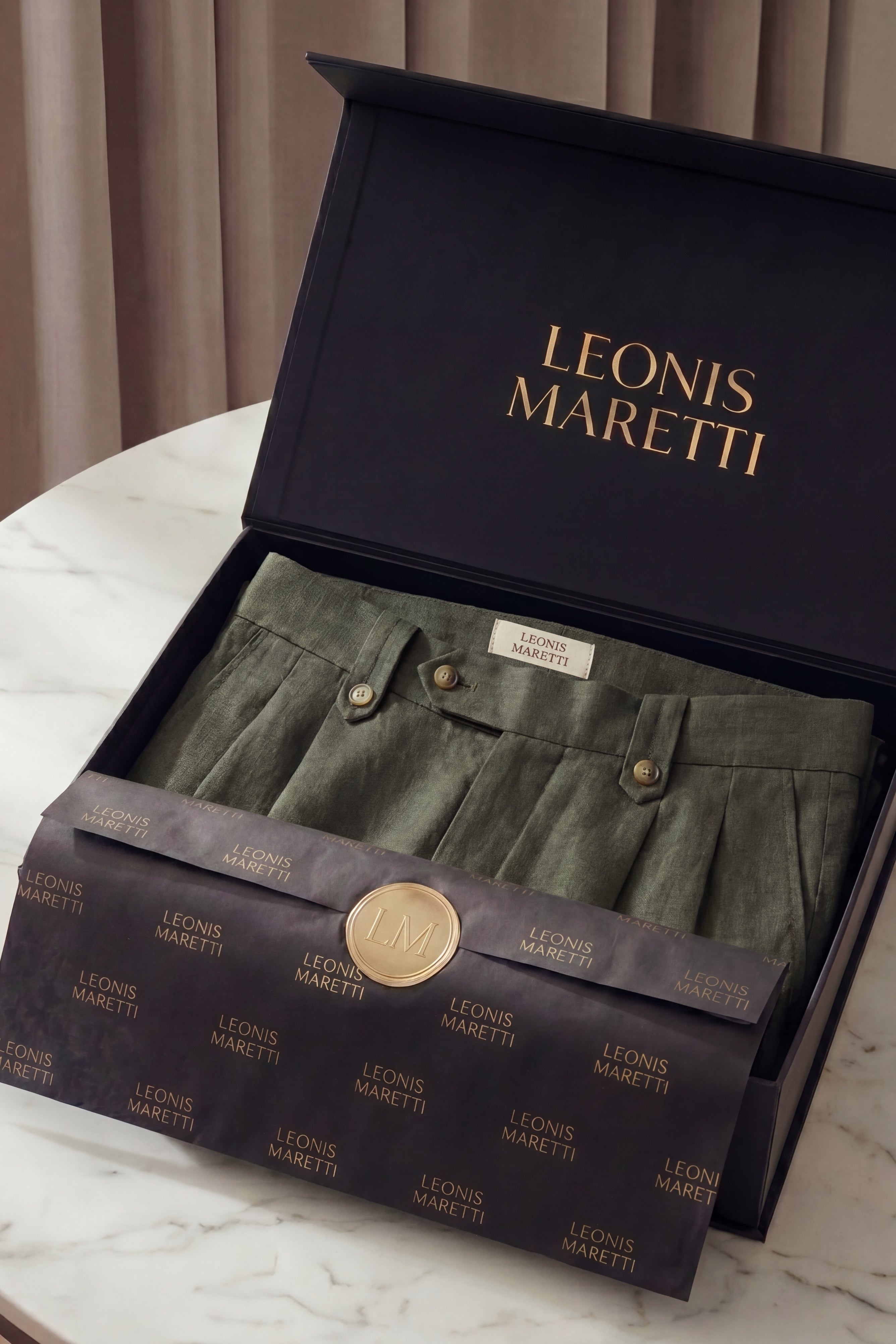 Morino Pleated Trousers Olive