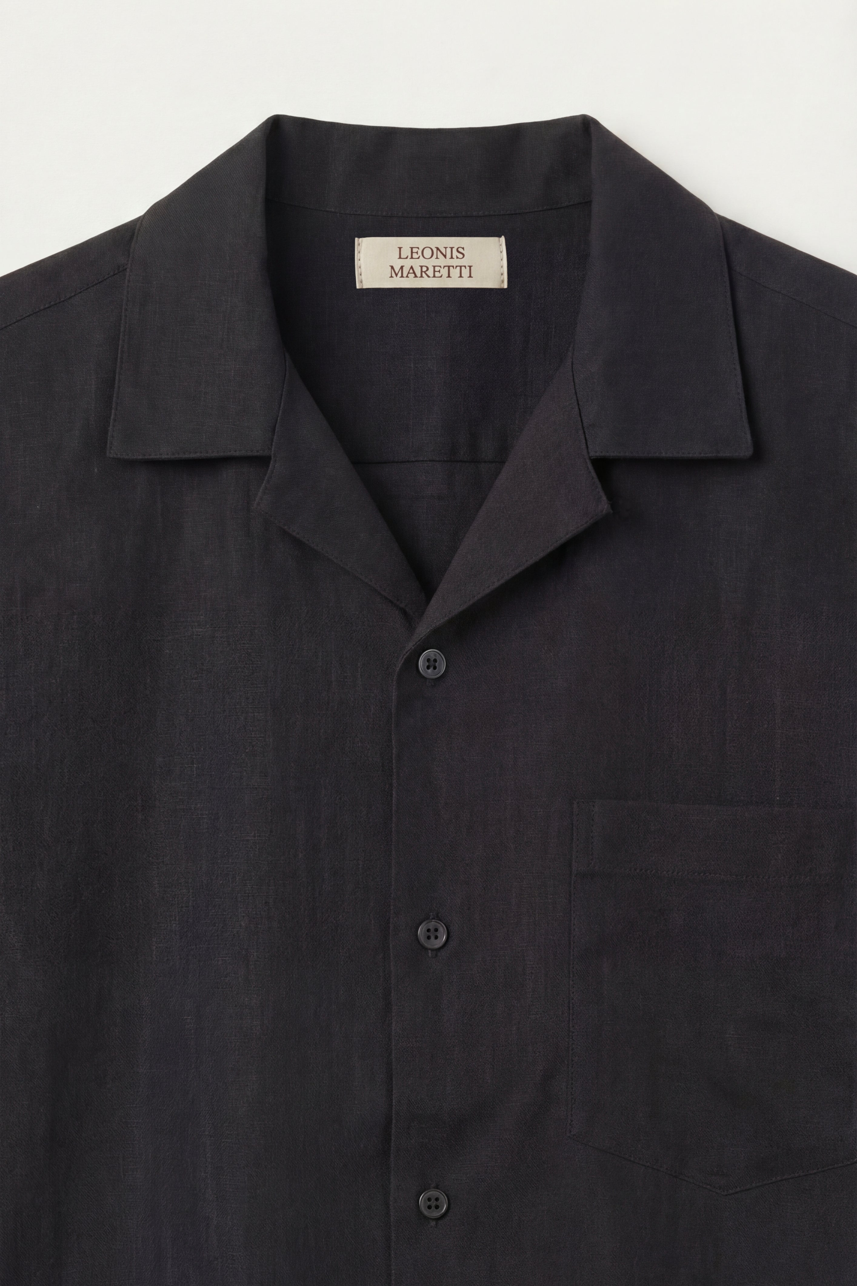 Ancona Linen Cotton Shirt Black