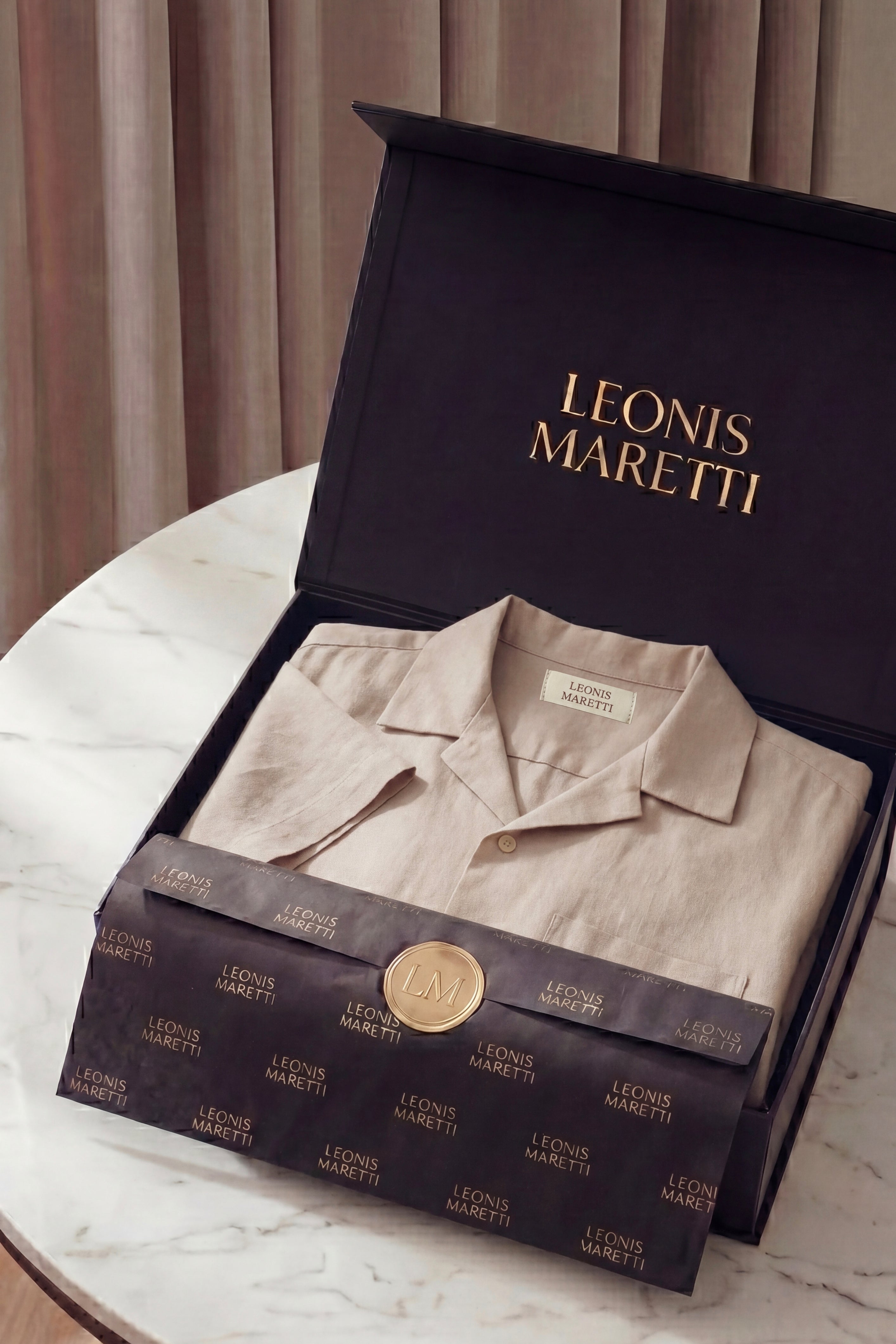 Ancona Linen Cotton Shirt Beige