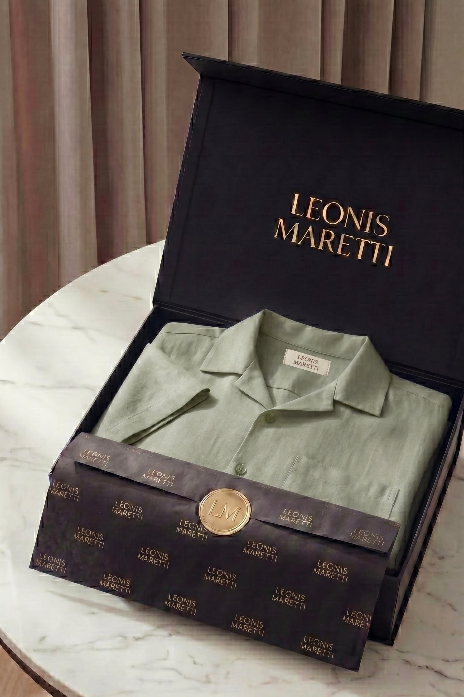Ancona Linen Cotton Shirt Sage
