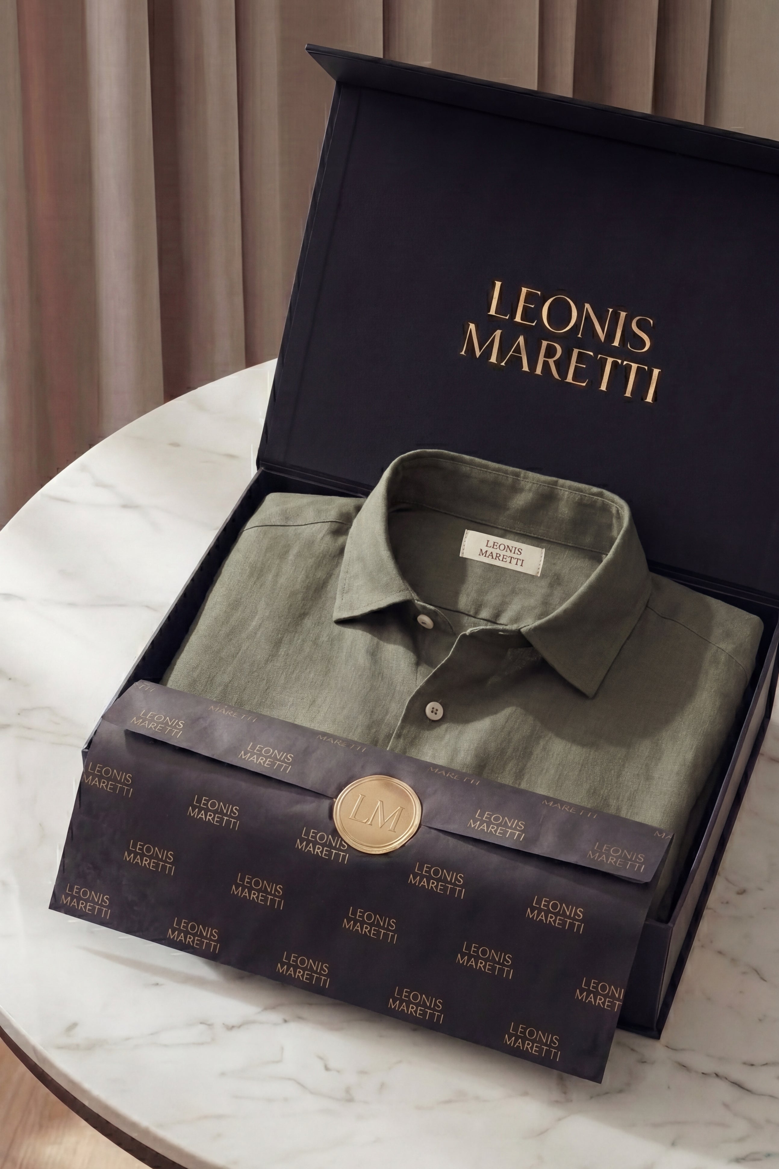Positano Linen Shirt Olive