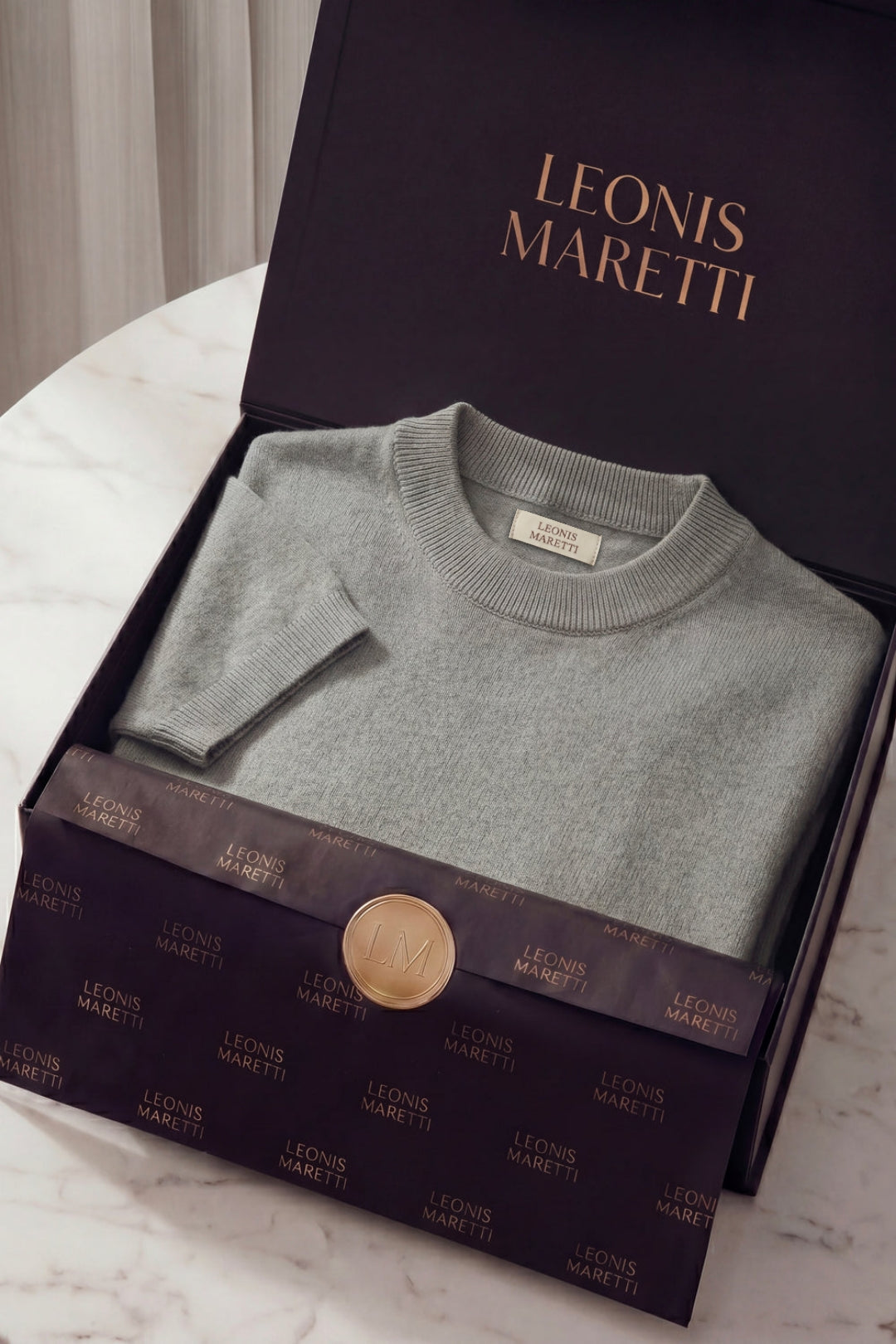 Aurelio Cashmere Knit Tee Ash Grey