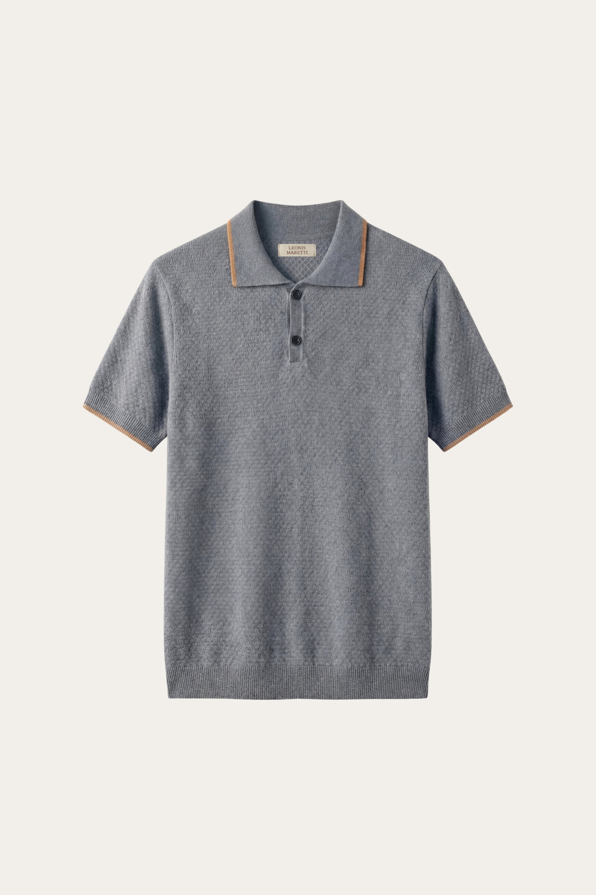 Prato Cashmere Knit Polo Ash Blue