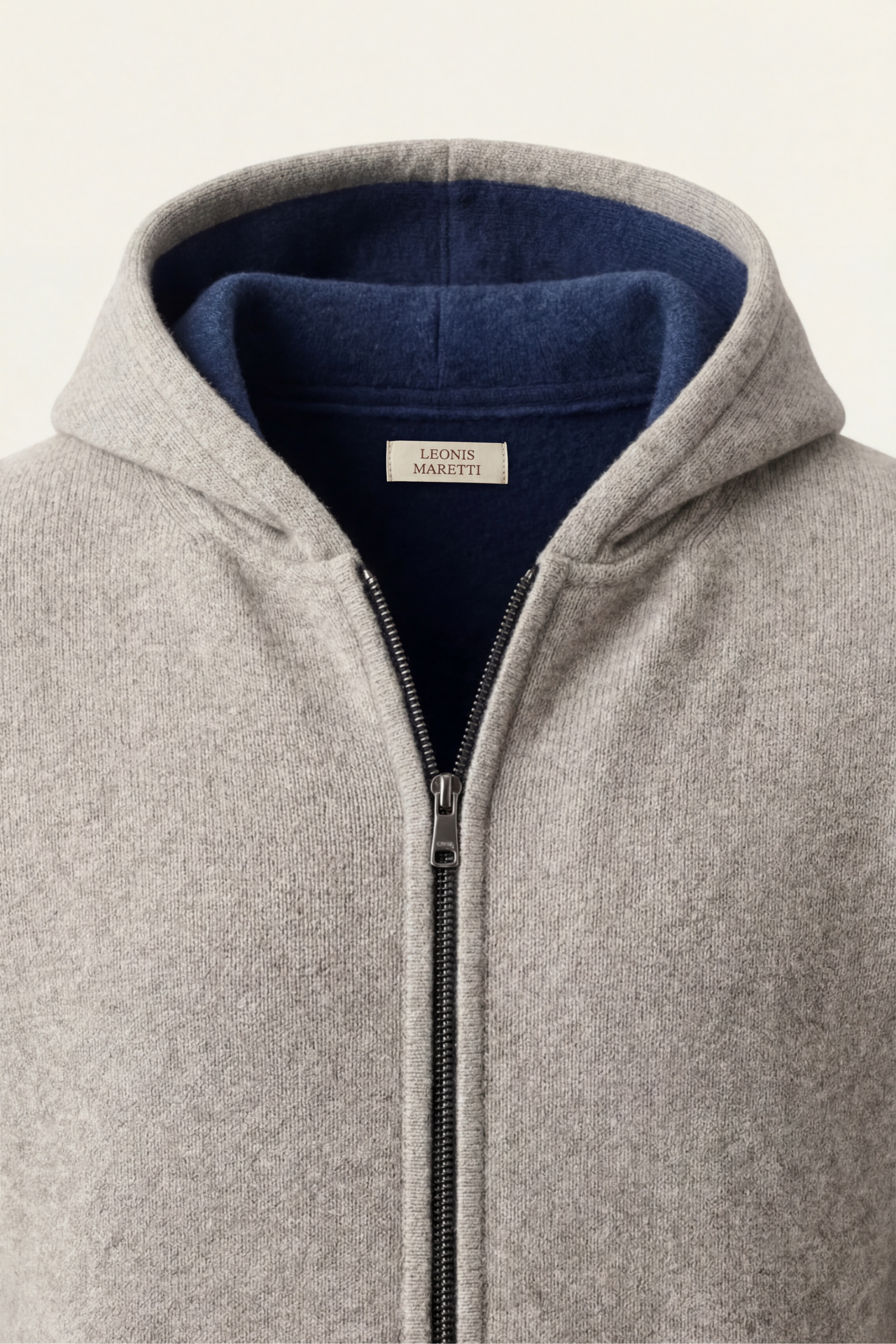 Novaro Hooded Zip Knit Grey/Blue