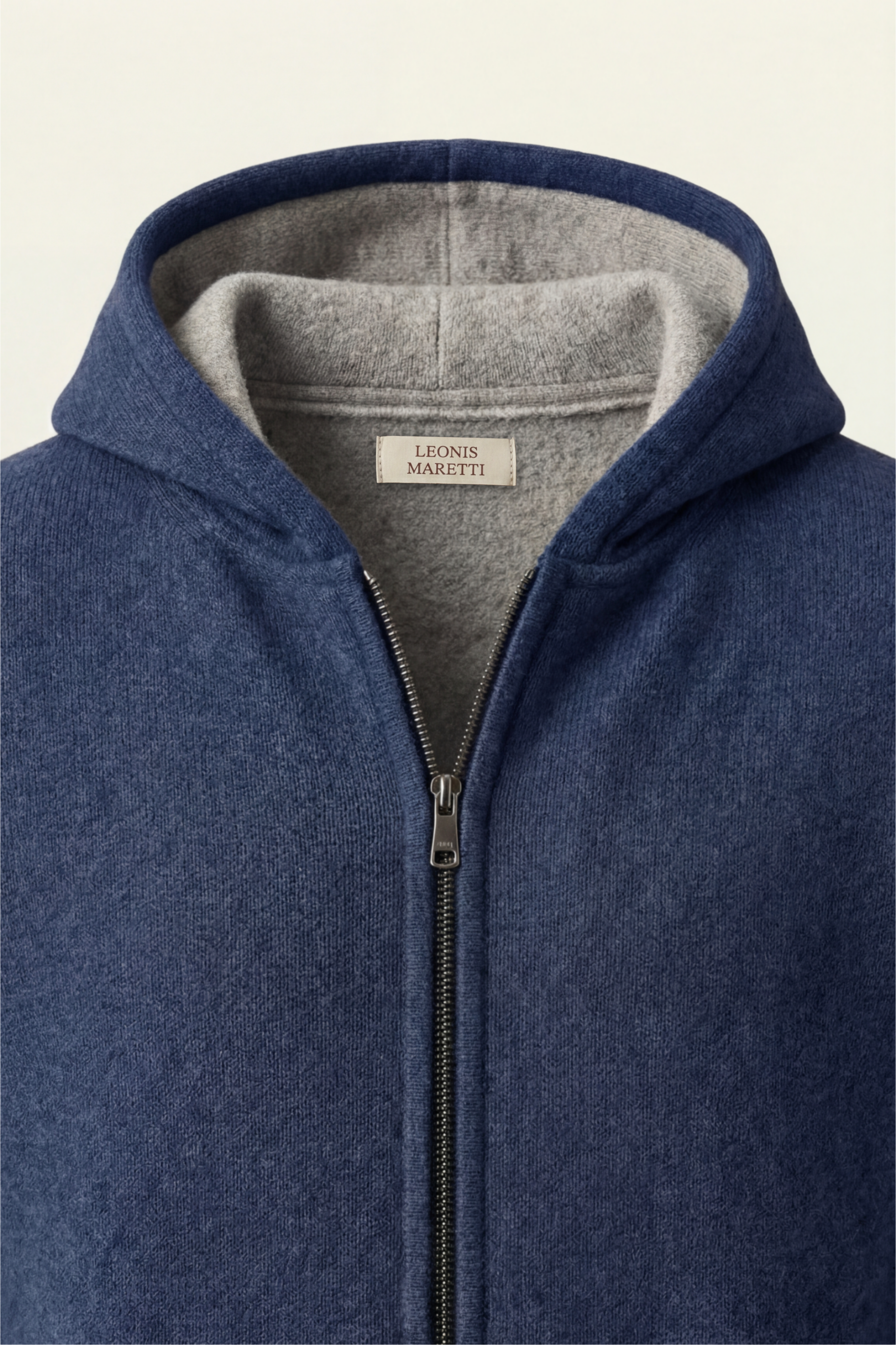 Novaro Hooded Zip Knit Grey/Blue