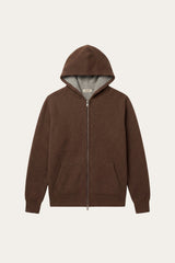 Novaro Hooded Zip Knit Brown/Grey