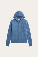 Talieri Hooded Cable Knit Blue