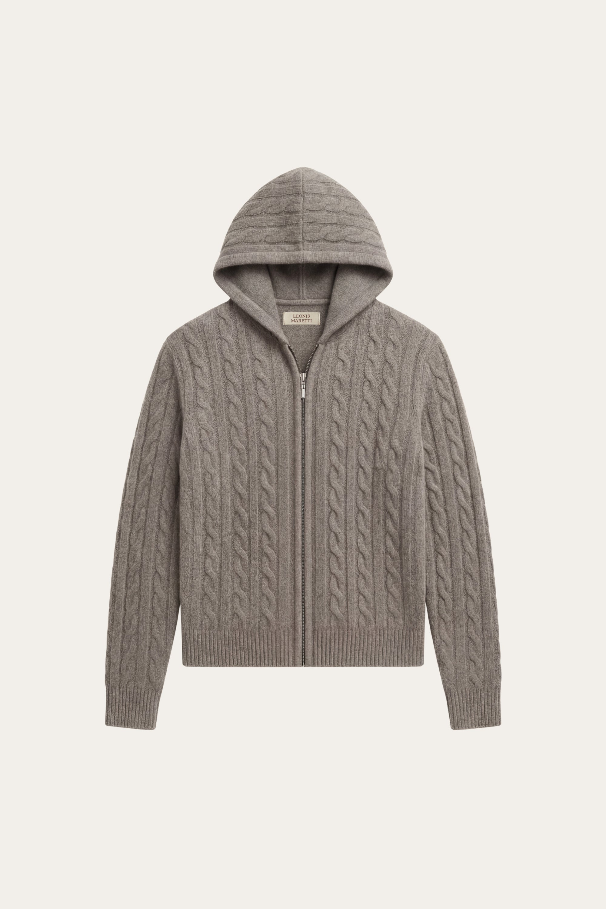 Talieri Hooded Cable Knit Grey
